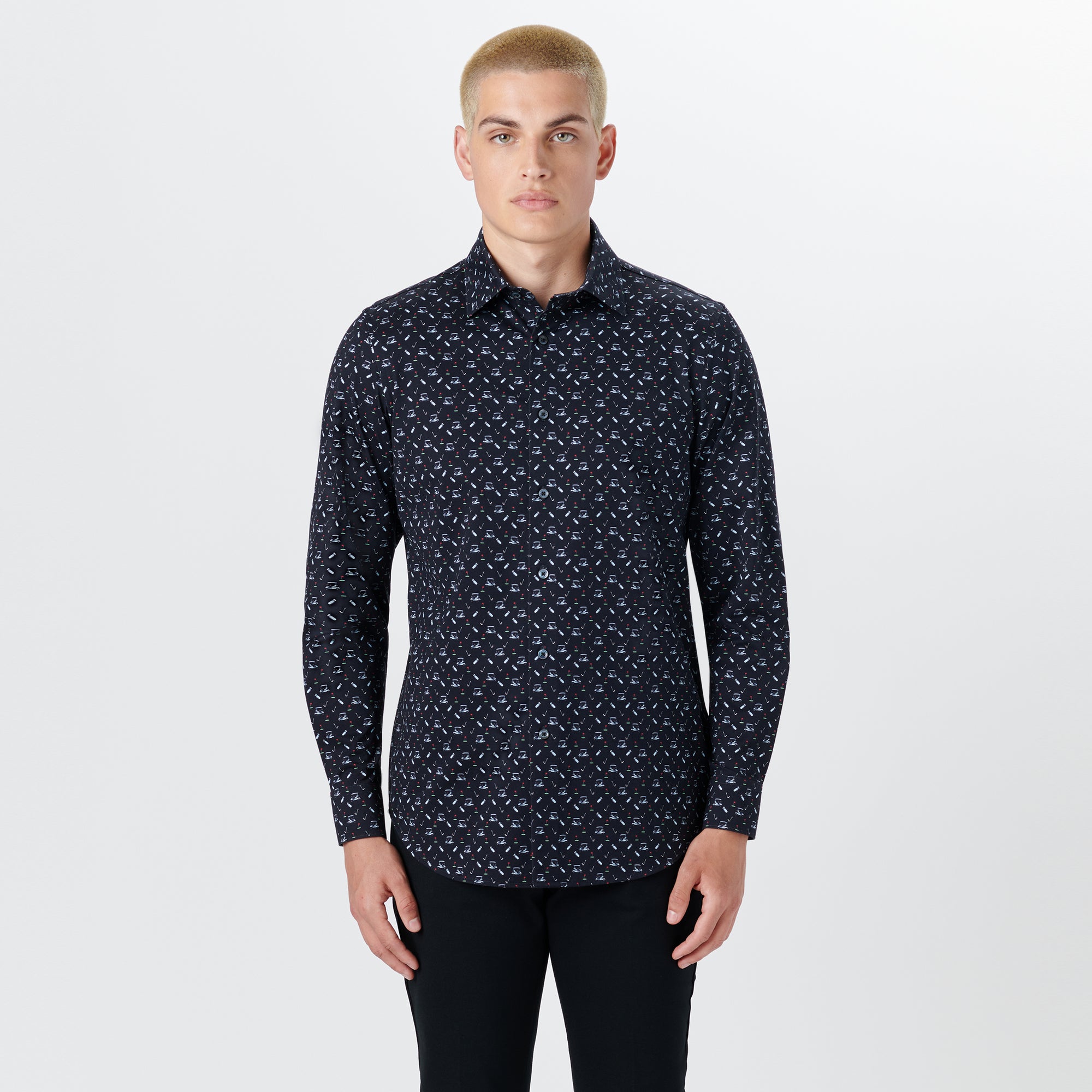 JAMES Golf Print OoohCotton Twill Shirt