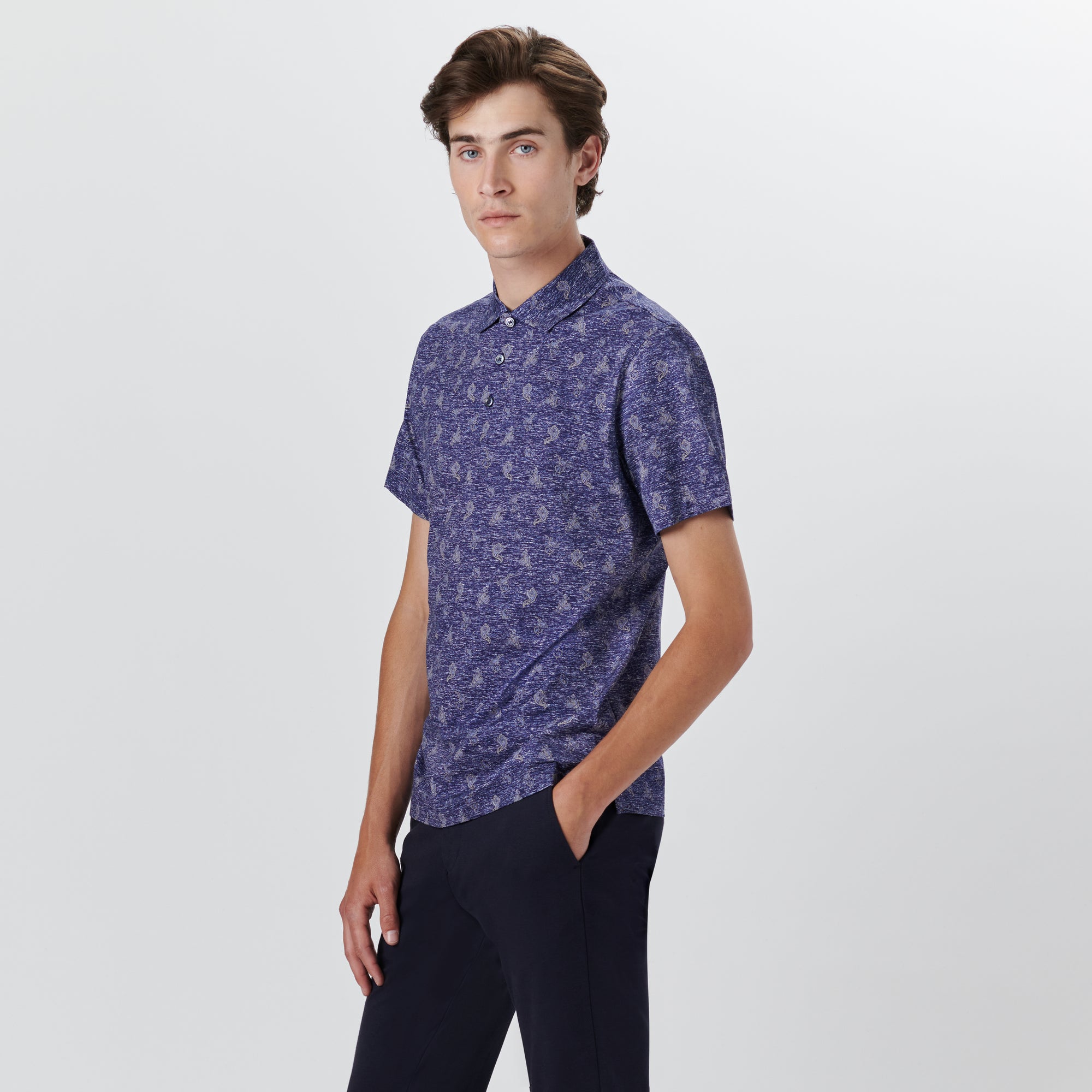 VICTOR Paisley Print OoohCotton Polo