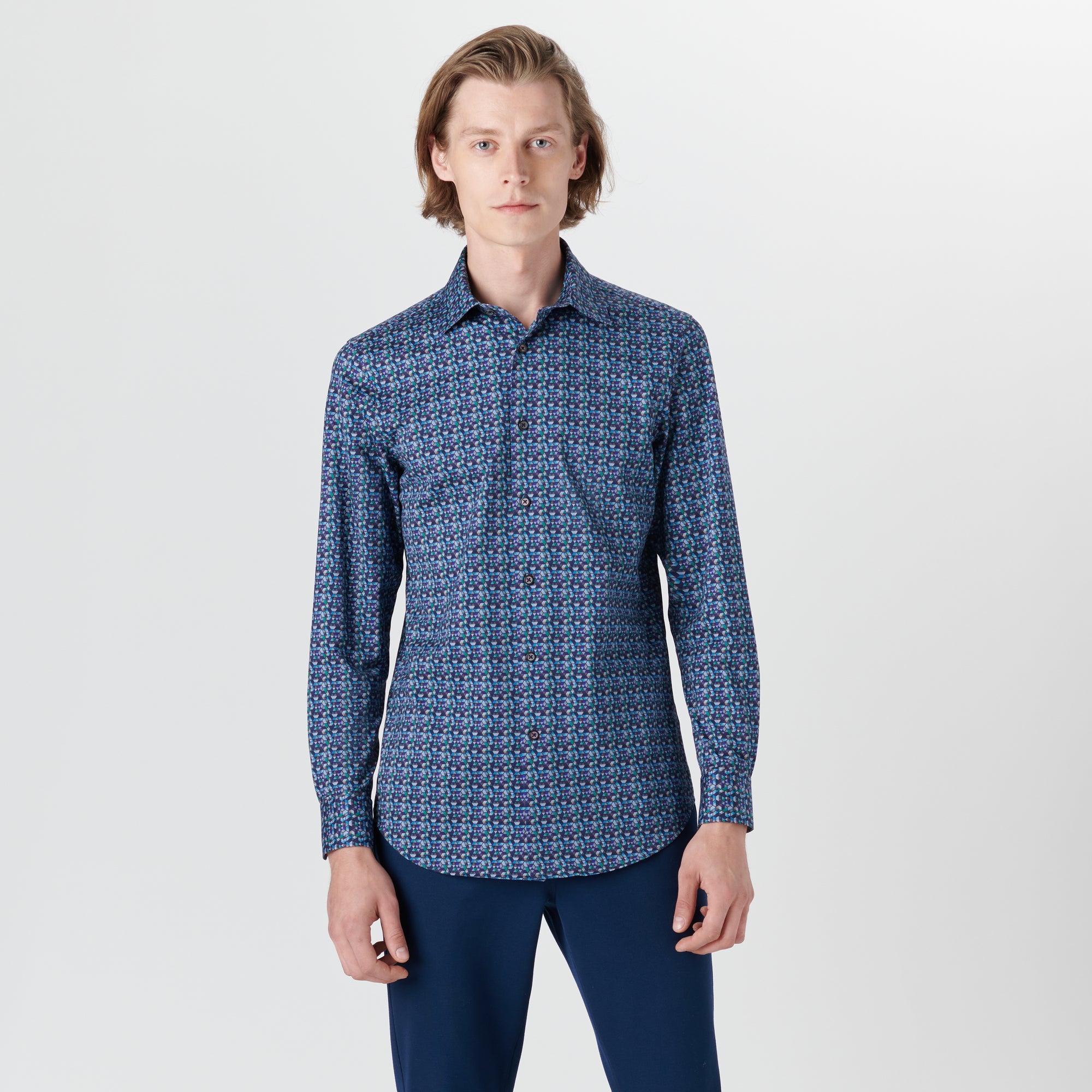 JAMES Geometric Print OoohCotton Shirt