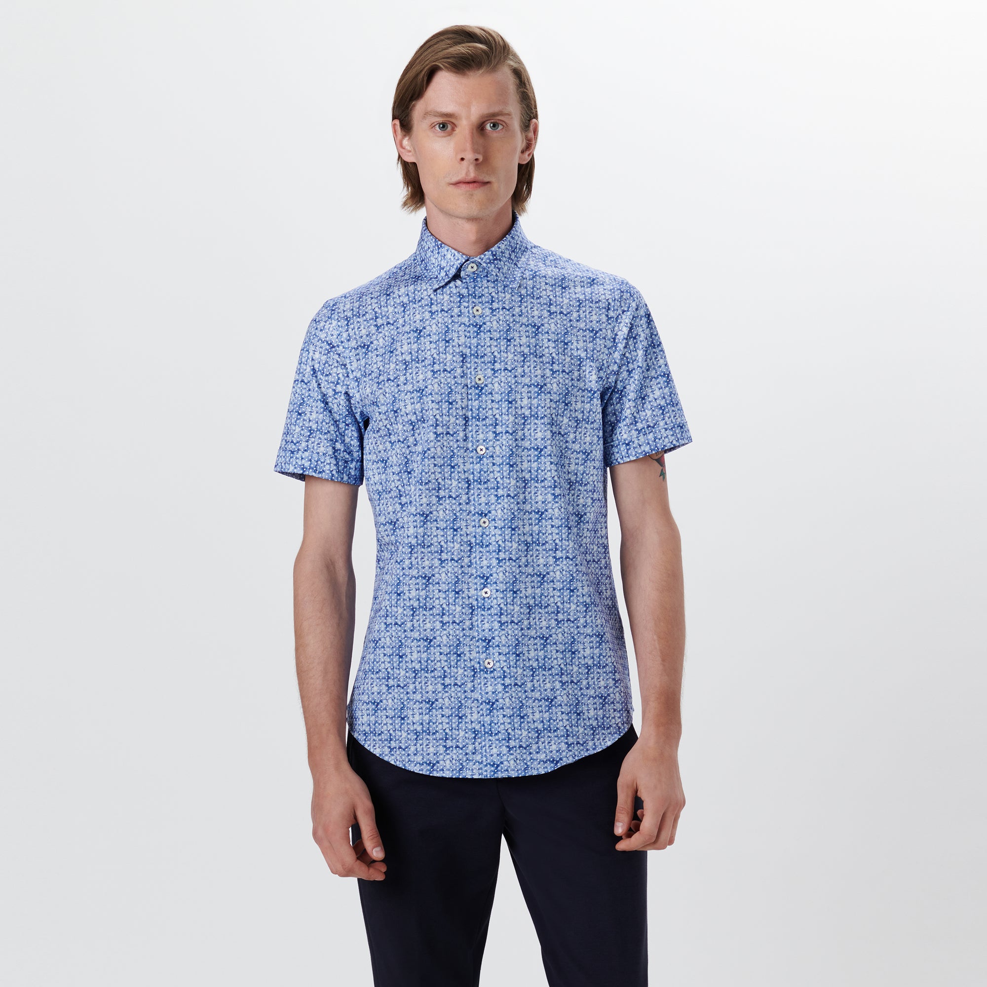 Miles Diamond Print OoohCotton Short Sleeve Shirt