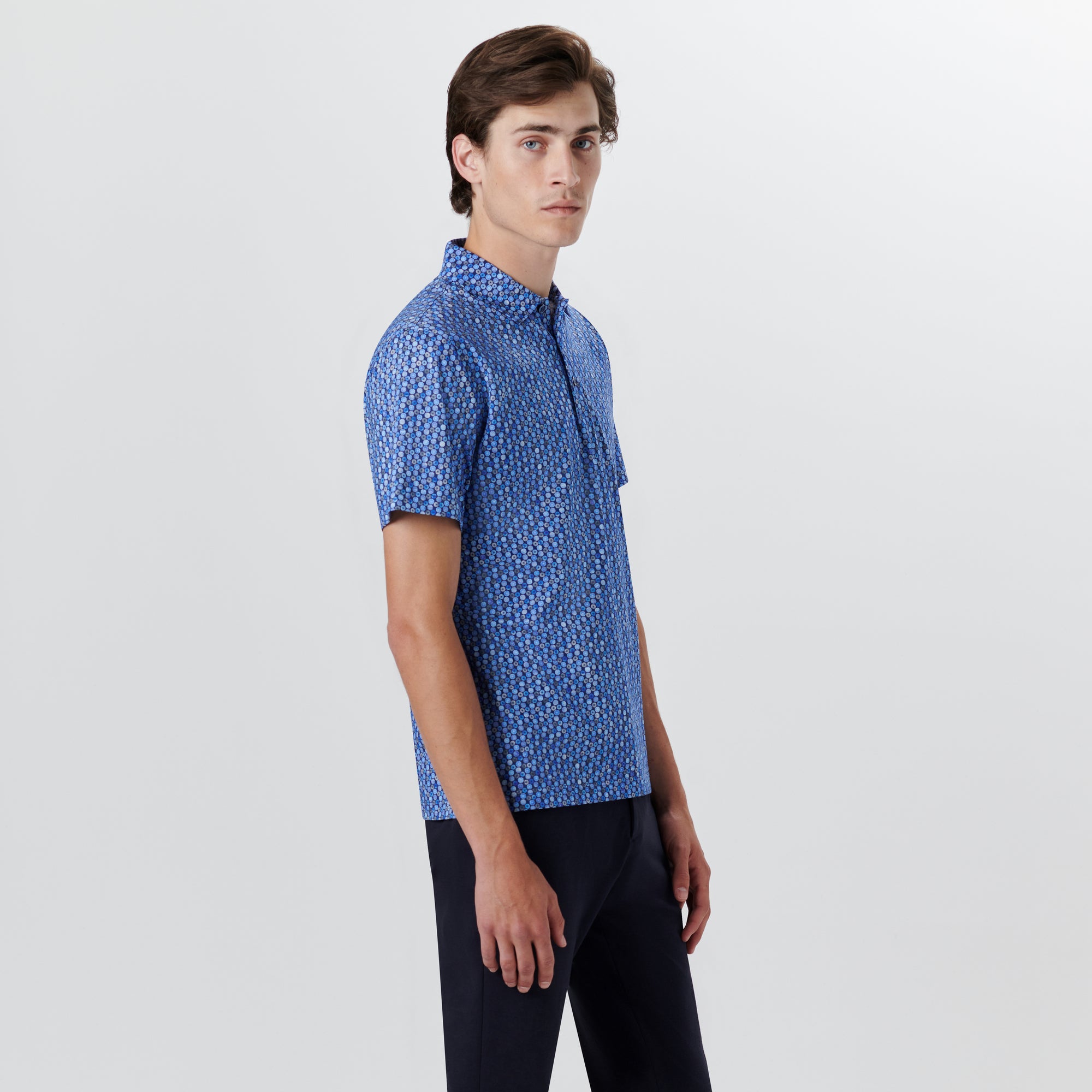 VICTOR Geometric Floral Print OoohCotton Polo