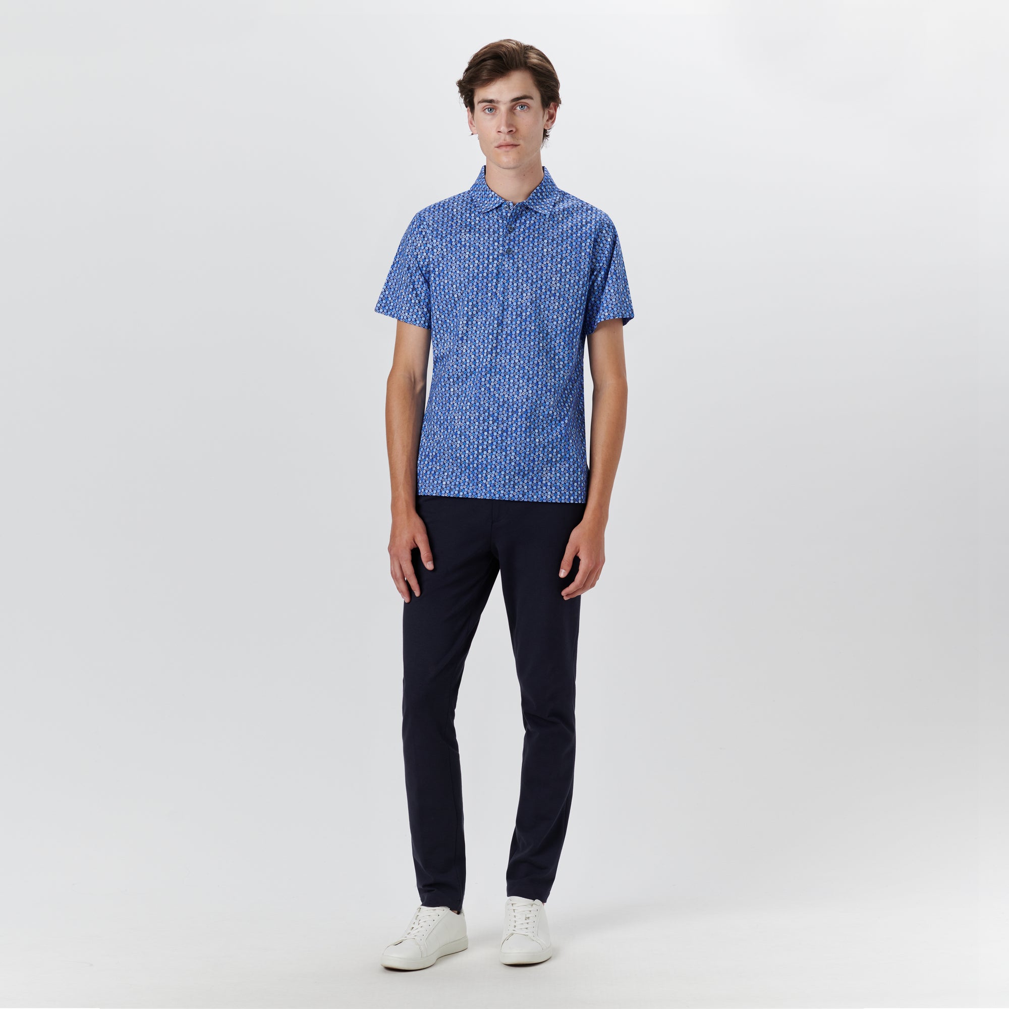 VICTOR Geometric Floral Print OoohCotton Polo