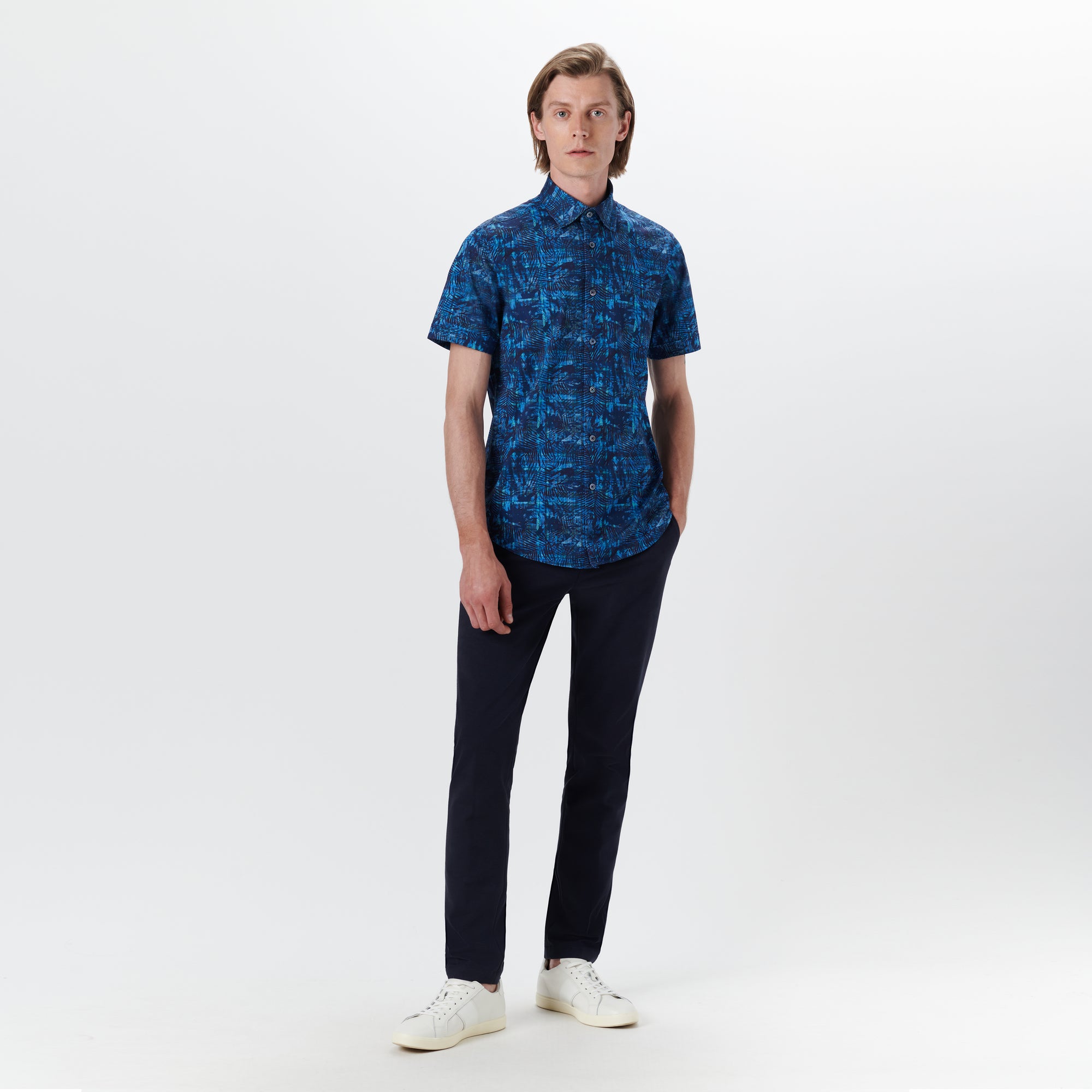 Miles Leaf Print OoohCotton Short Sleeve Shirt