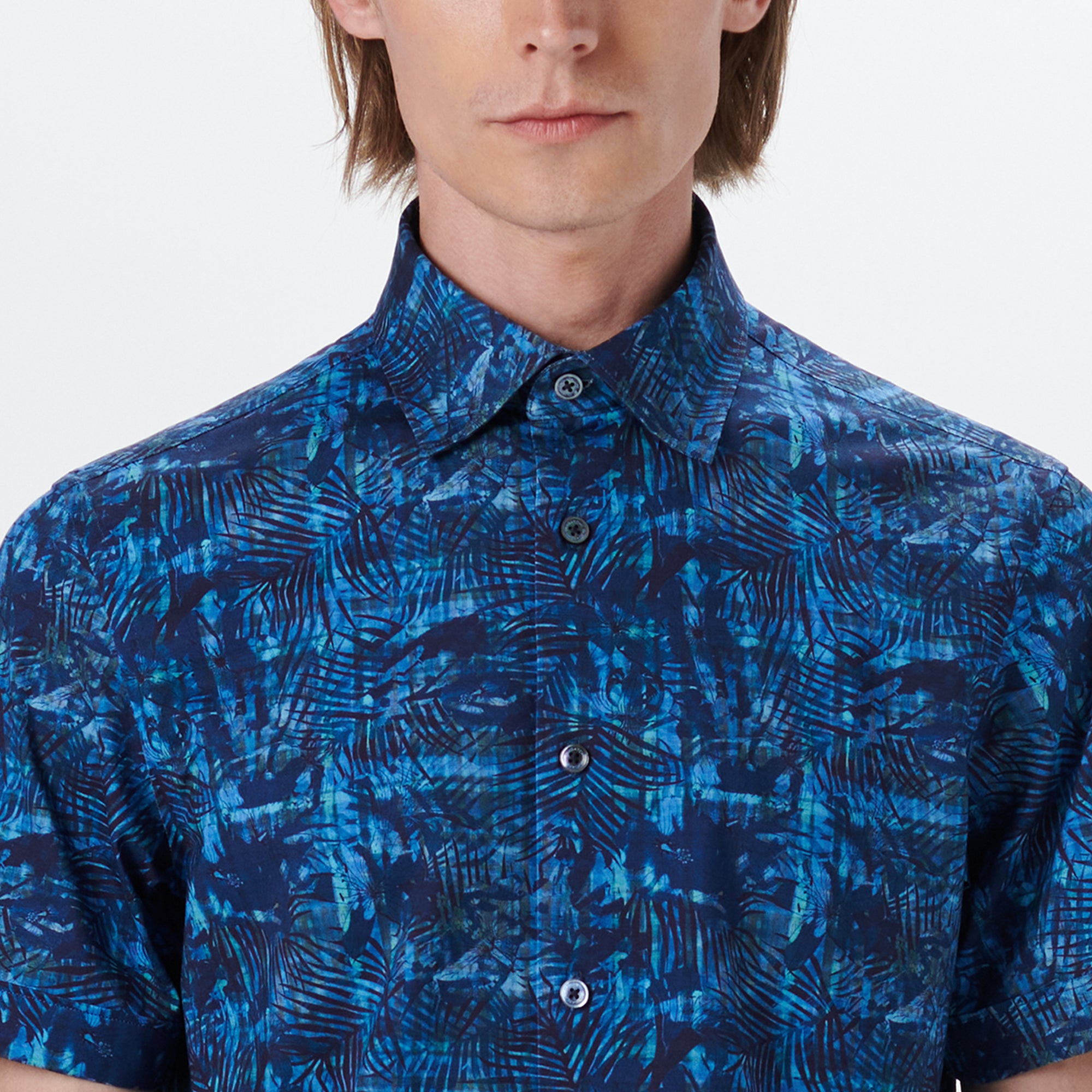 Miles Leaf Print OoohCotton Short Sleeve Shirt