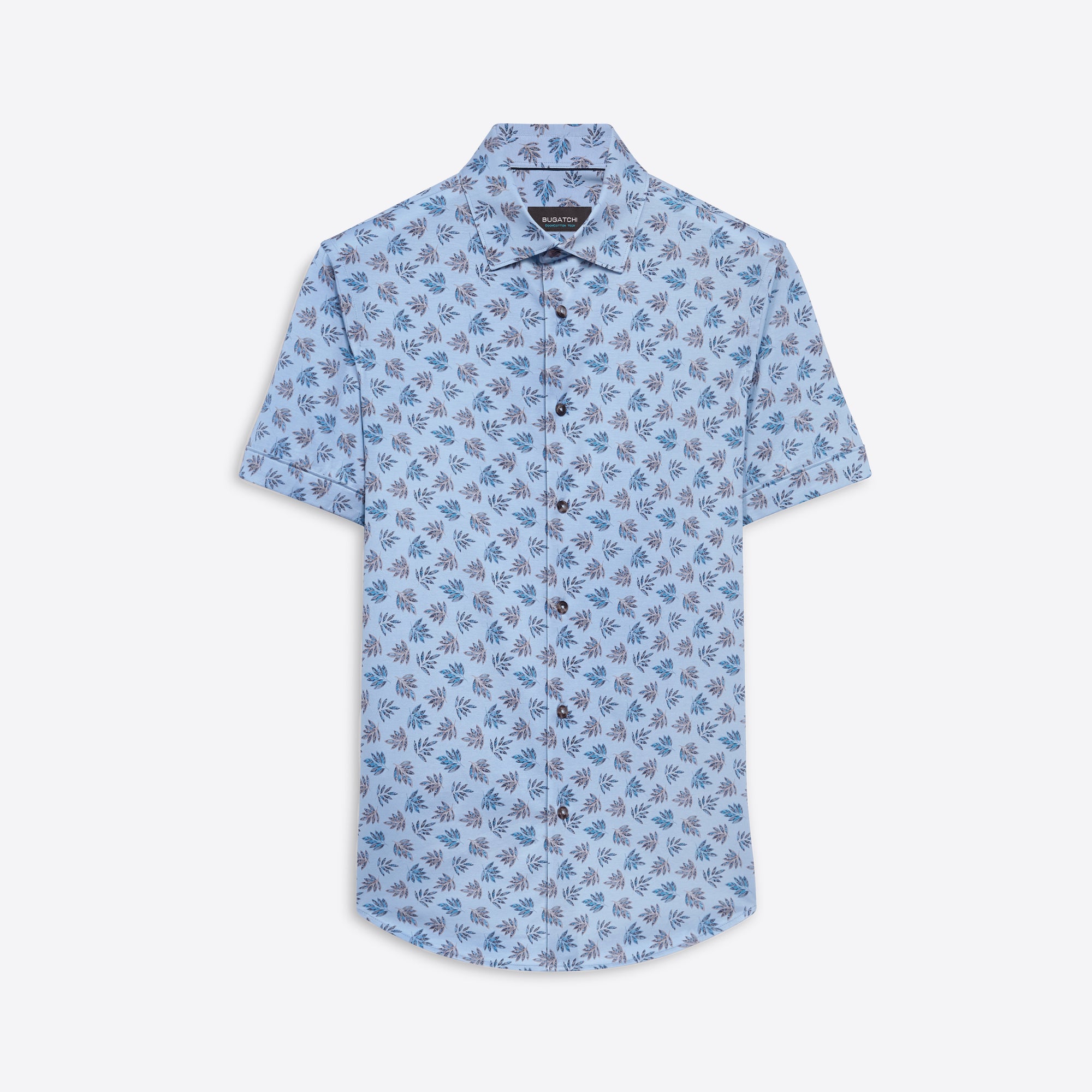 MILES Leaf Print OoohCotton Short Sleeve Shirt
