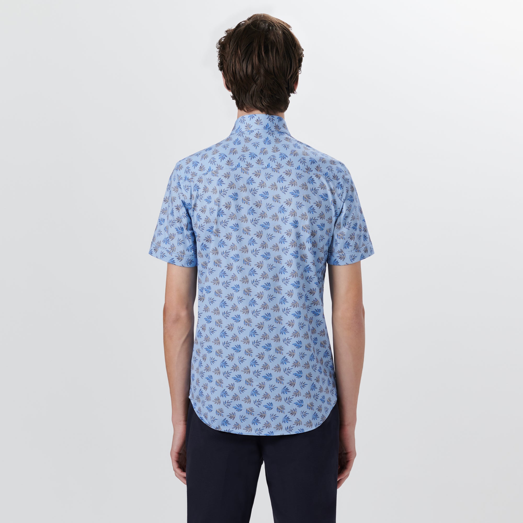 MILES Leaf Print OoohCotton Short Sleeve Shirt