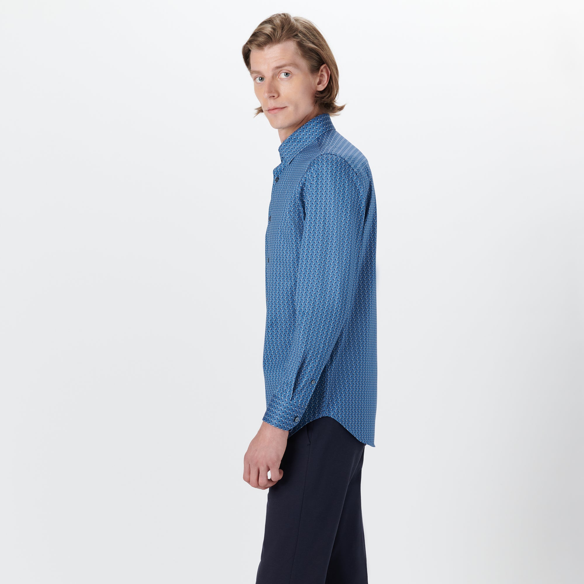 JAMES Double Dot Print OoohCotton Twill Shirt