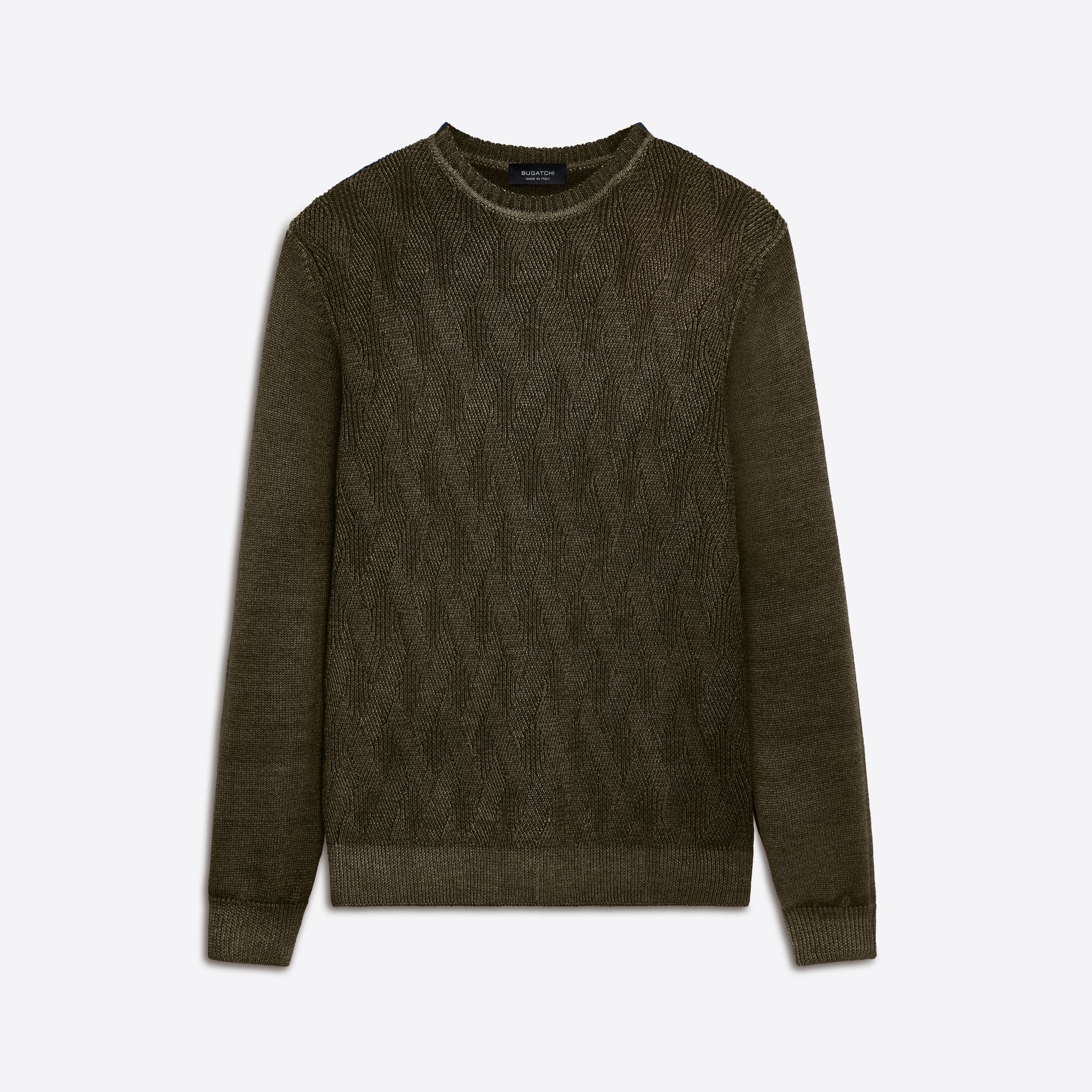 Super Merino Crew Neck Diamond Cable Sweater