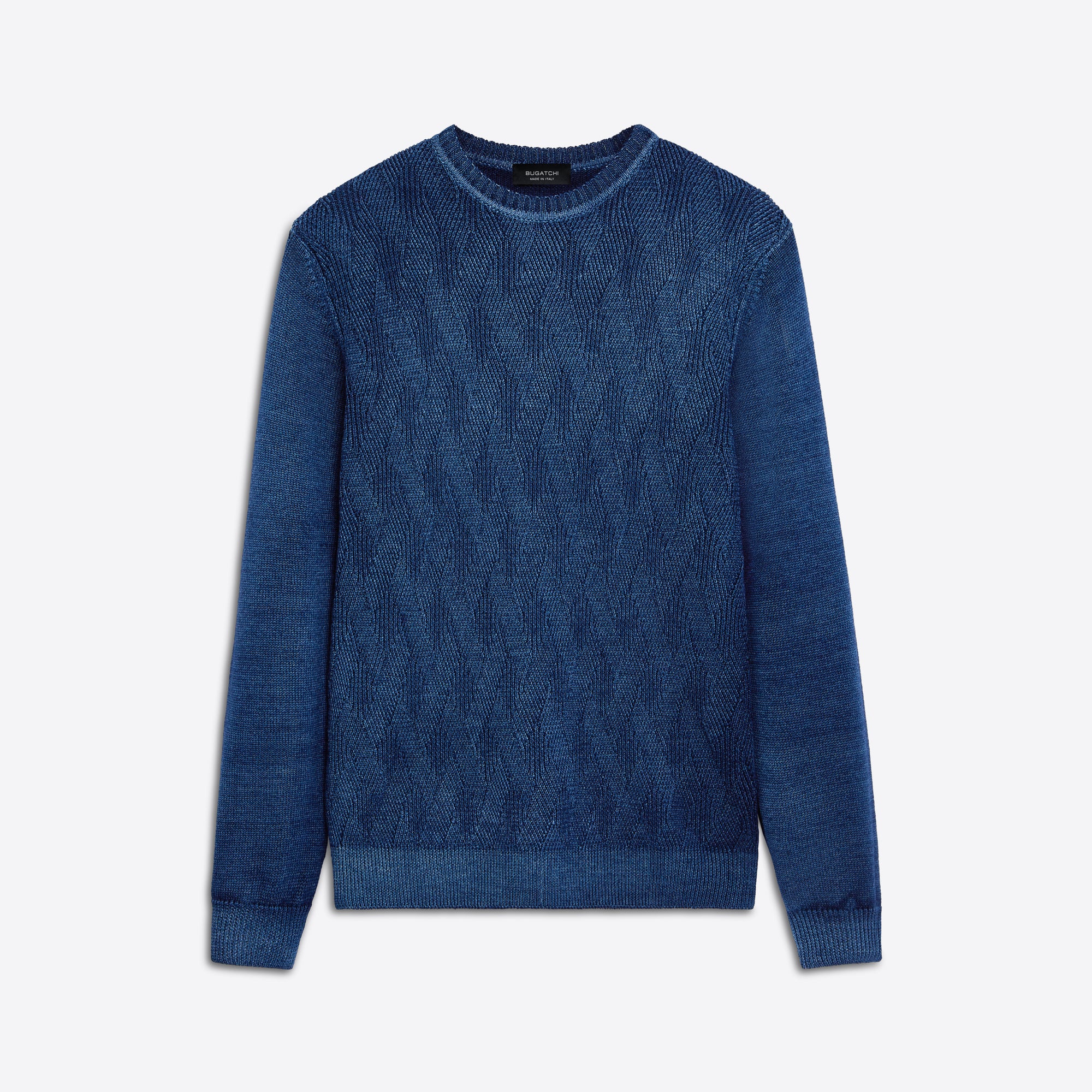 Super Merino Crew Neck Diamond Cable Sweater