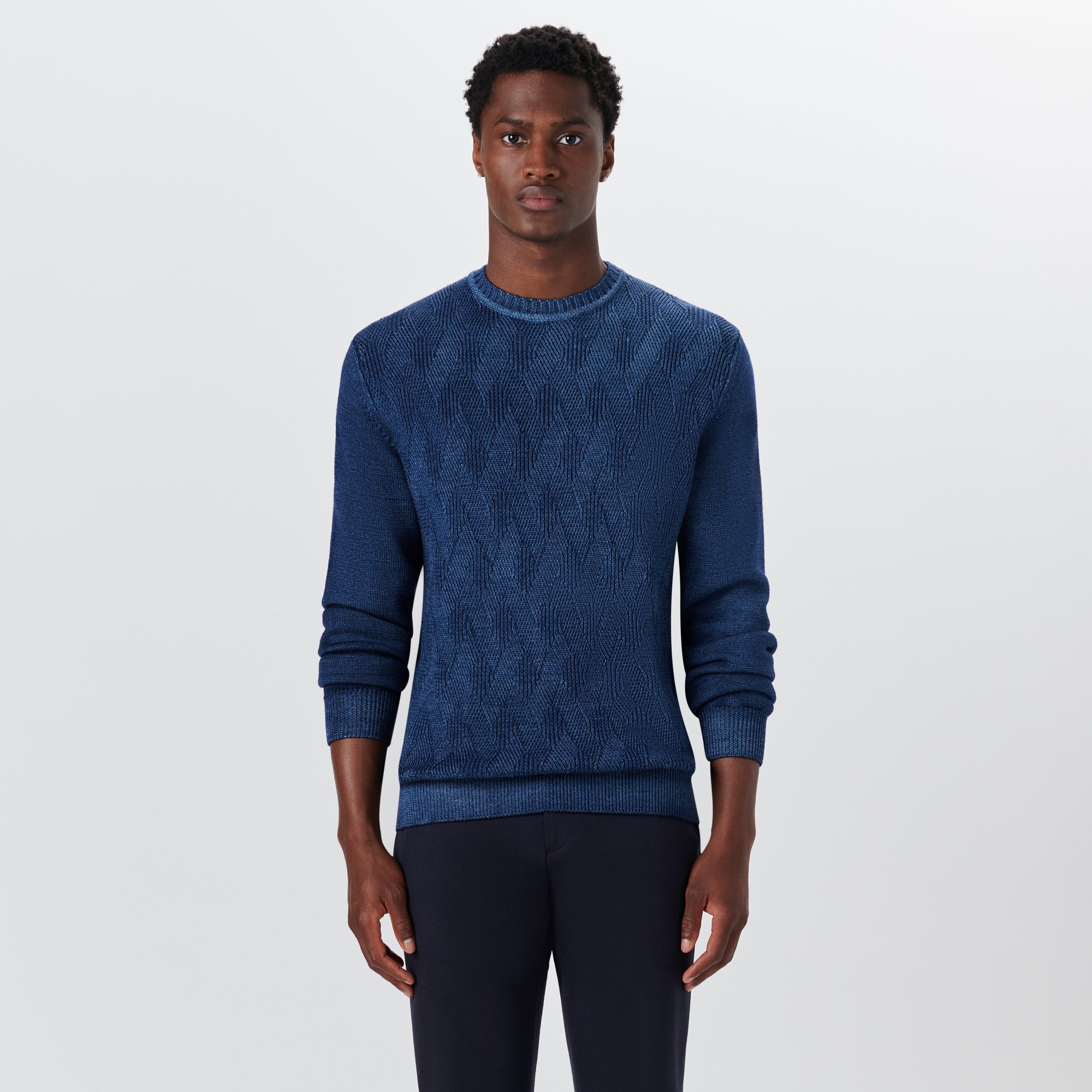 Super Merino Crew Neck Diamond Cable Sweater