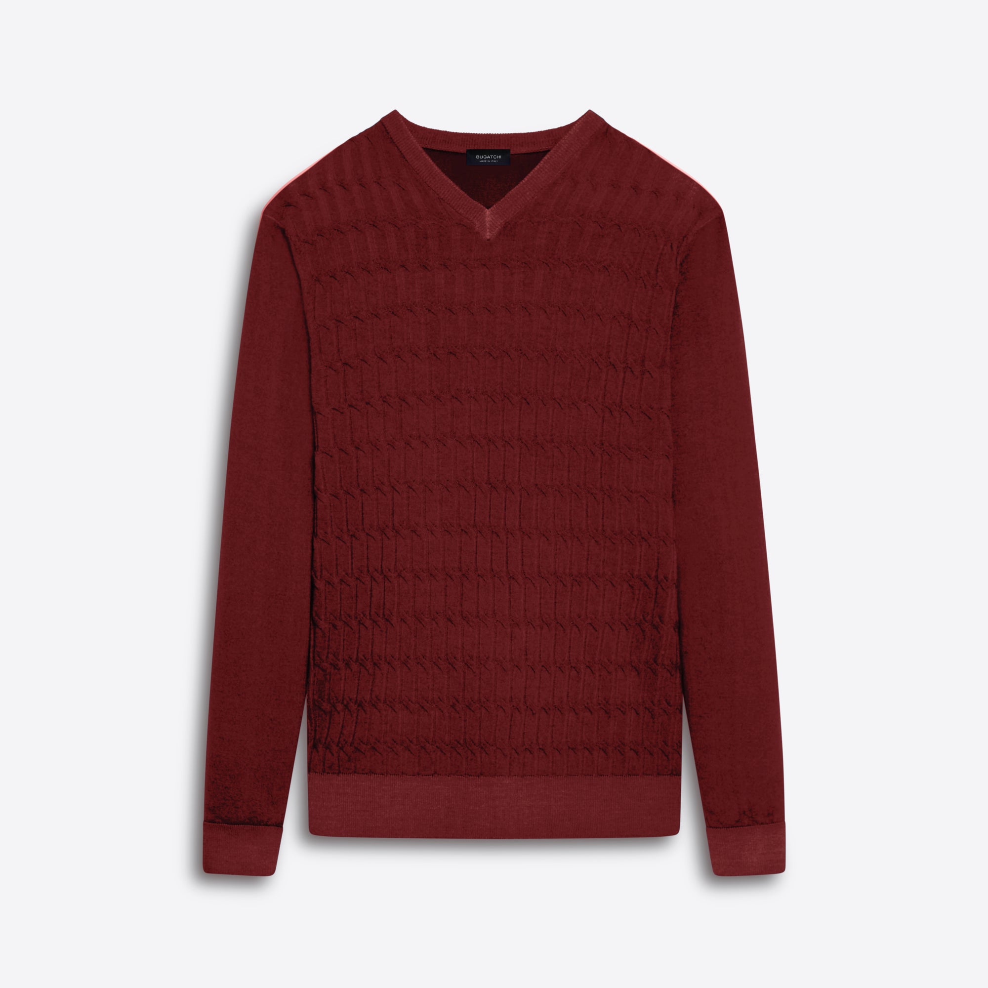 Super Merino V-Neck Cable Sweater