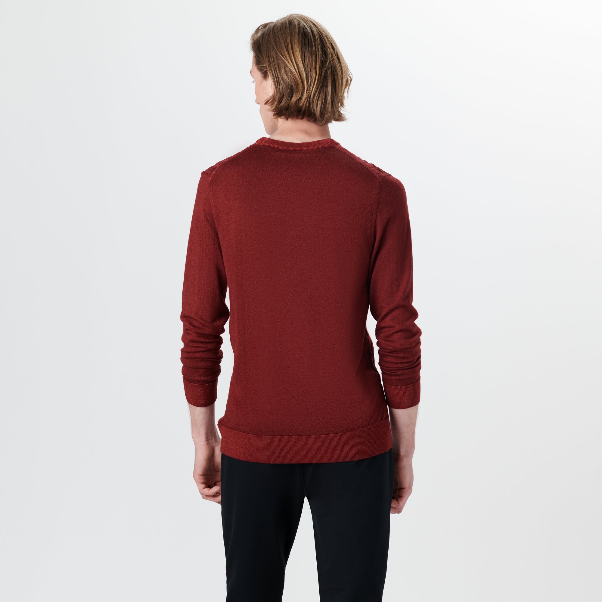 Super Merino V-Neck Cable Sweater