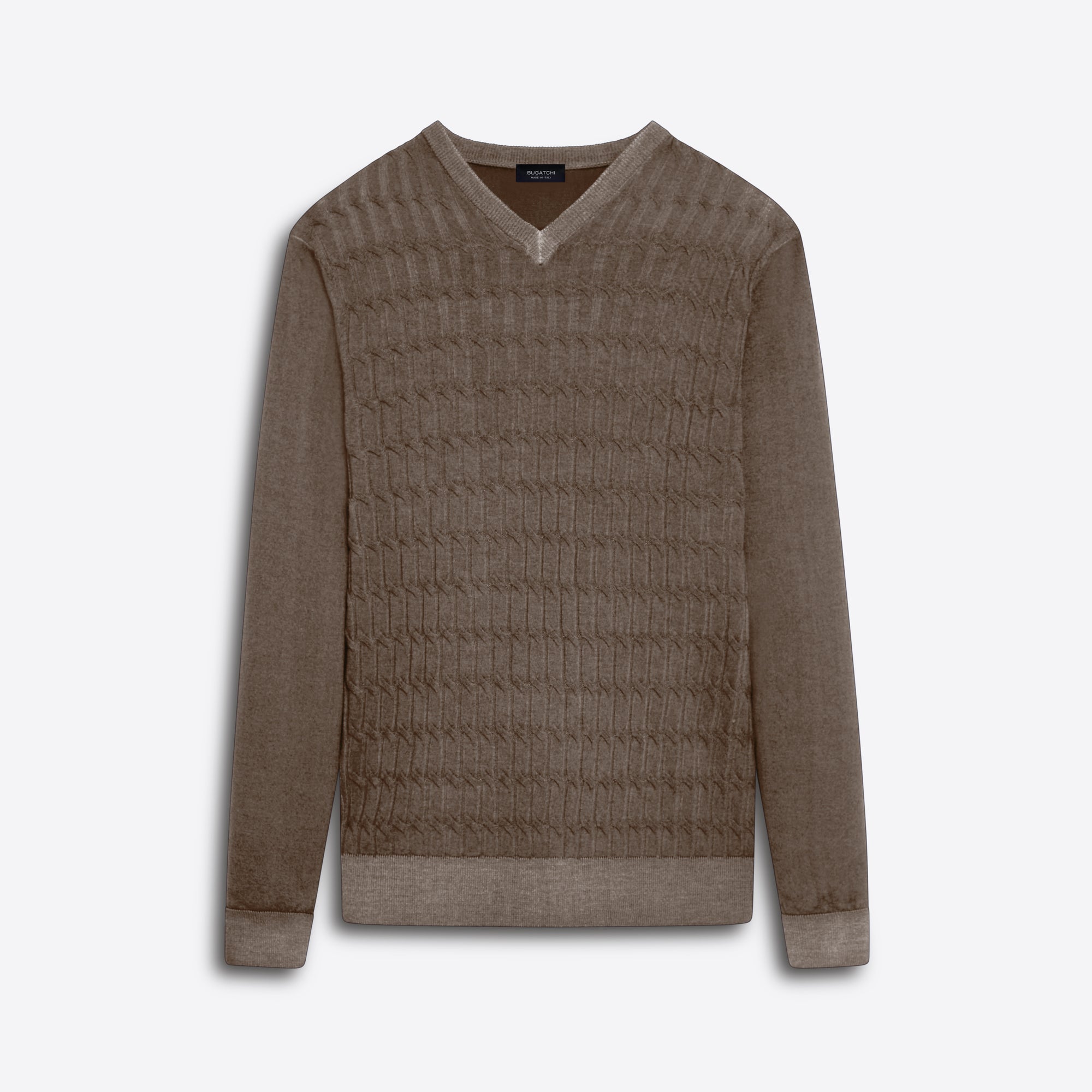 Super Merino V-Neck Cable Sweater