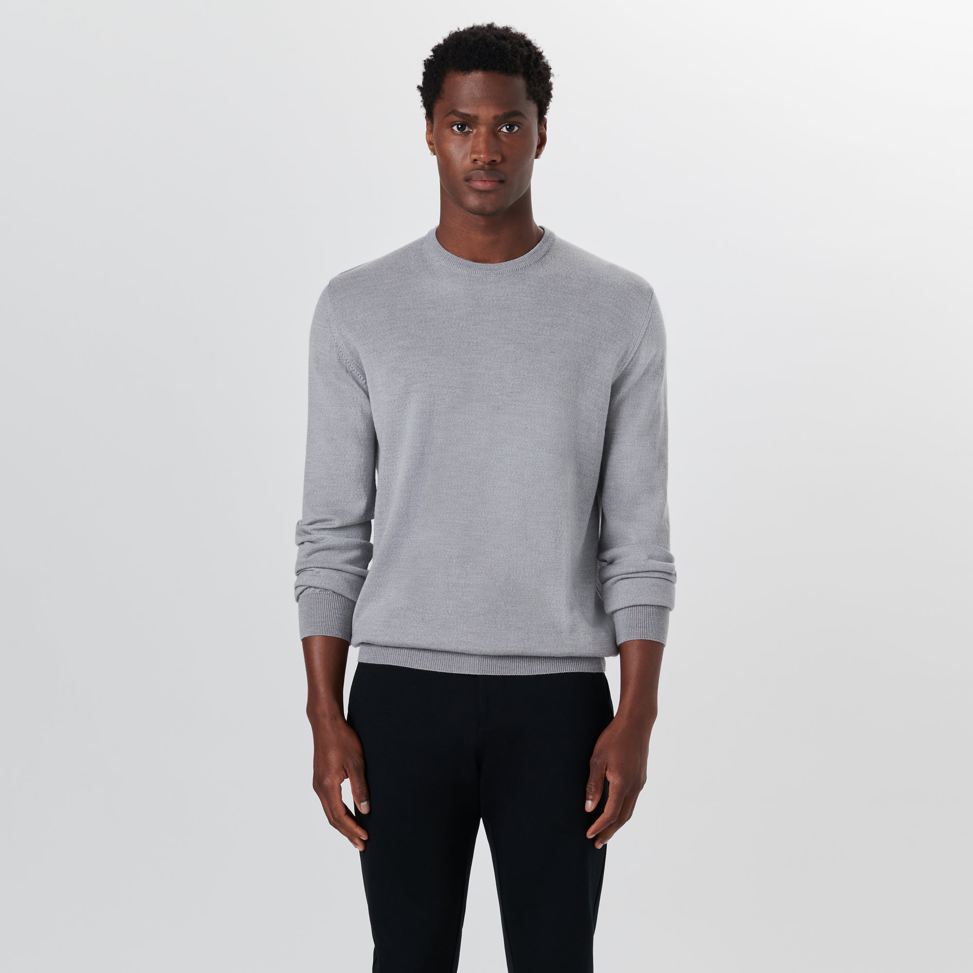 Super Merino Crew Neck Solid Sweater