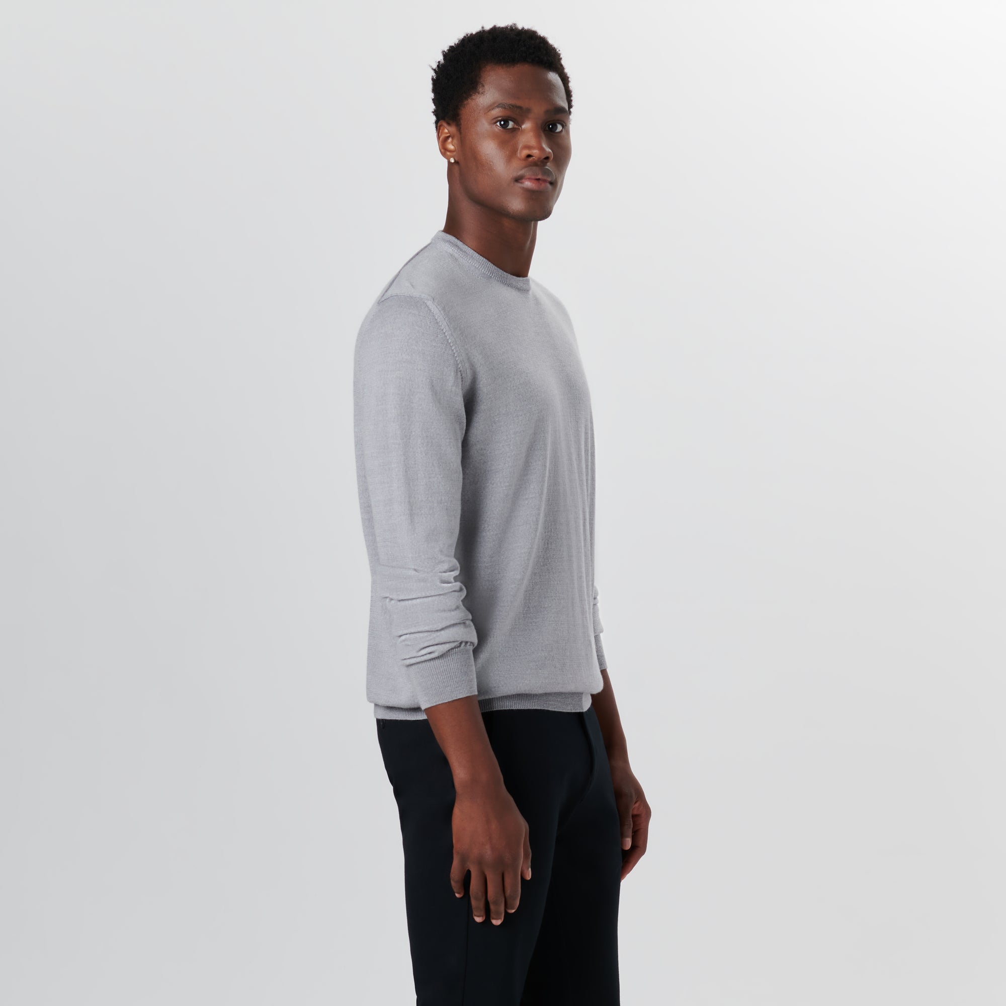 Super Merino Crew Neck Solid Sweater