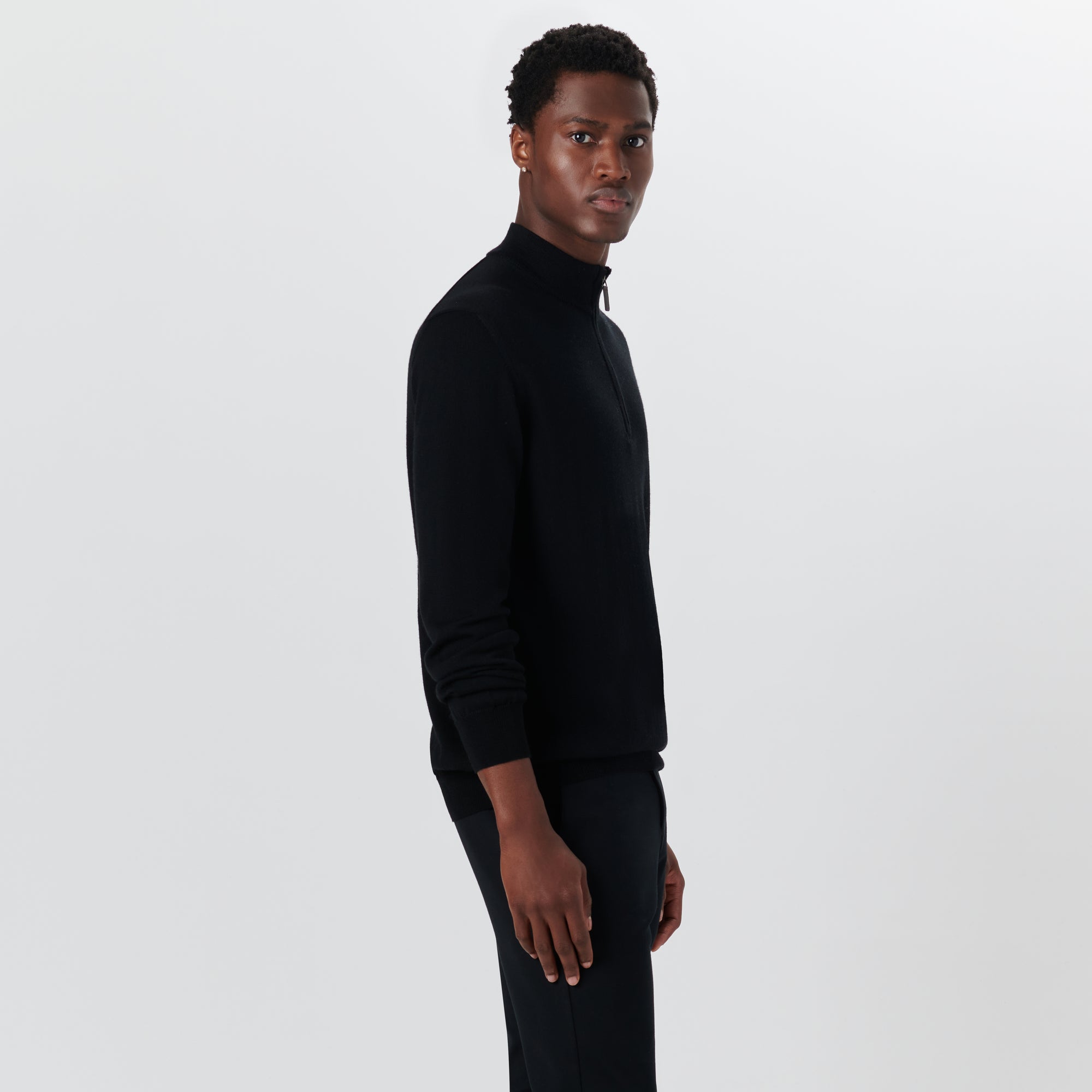 Super Merino Solid Quarter Zip Sweater