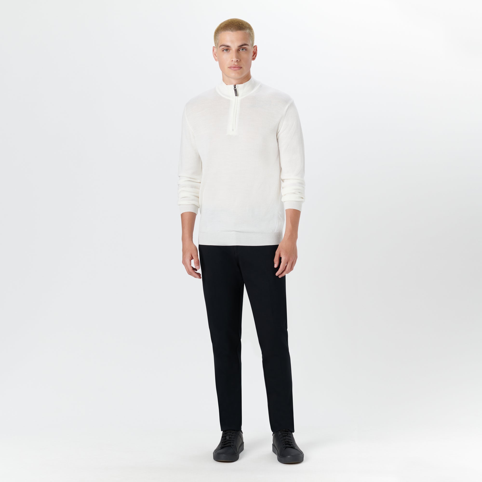Super Merino Solid Quarter Zip Sweater