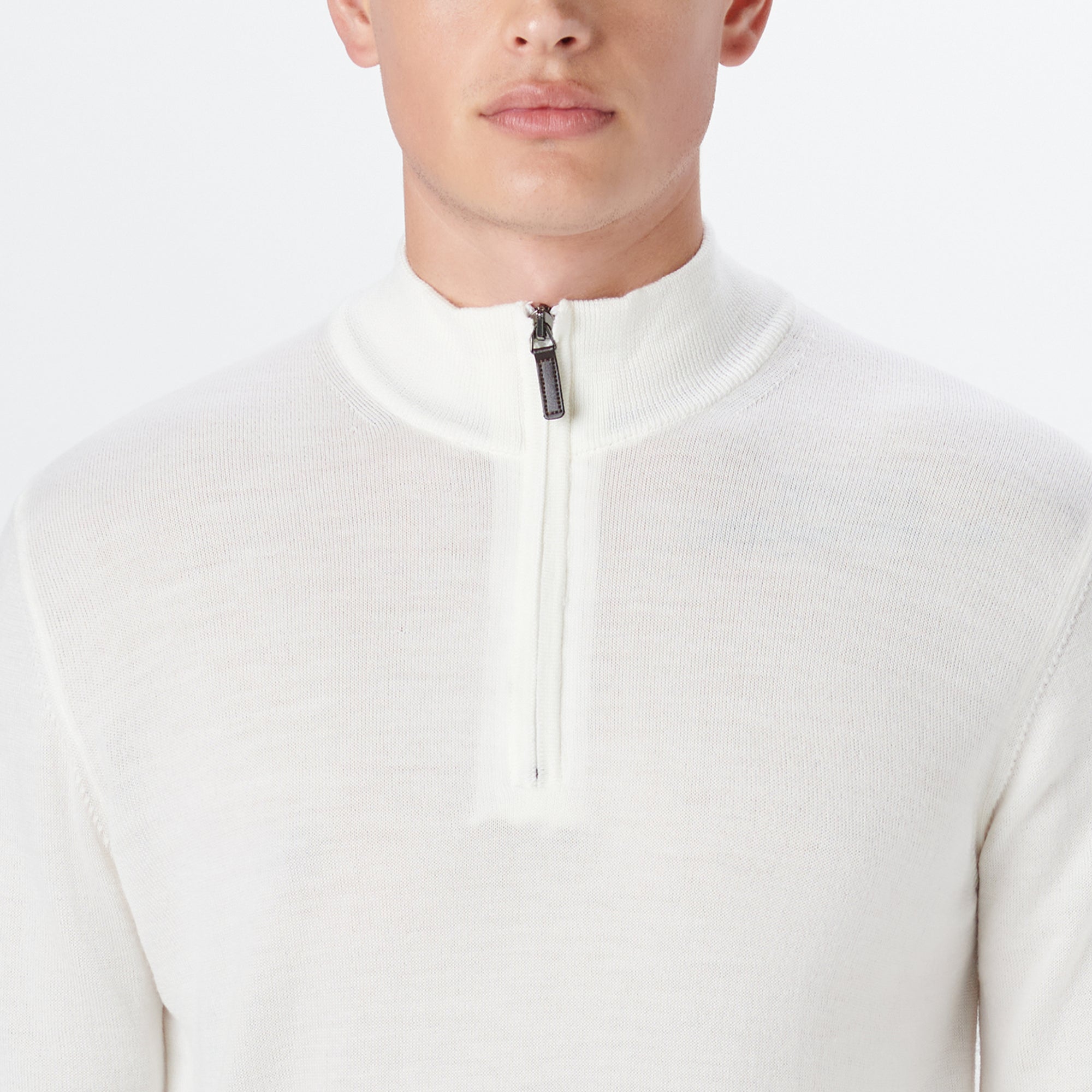 Super Merino Solid Quarter Zip Sweater