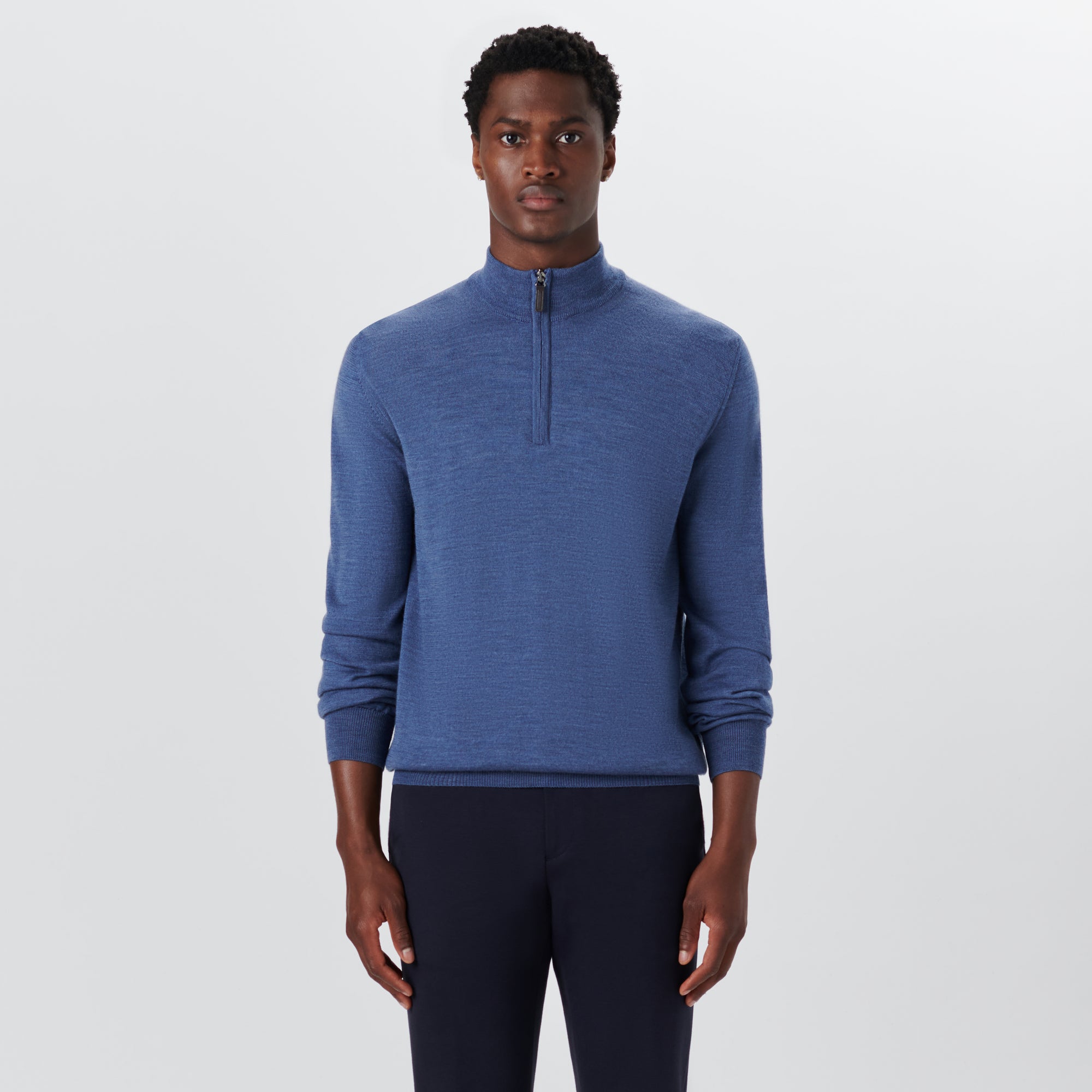 Super Merino Solid Quarter Zip Sweater