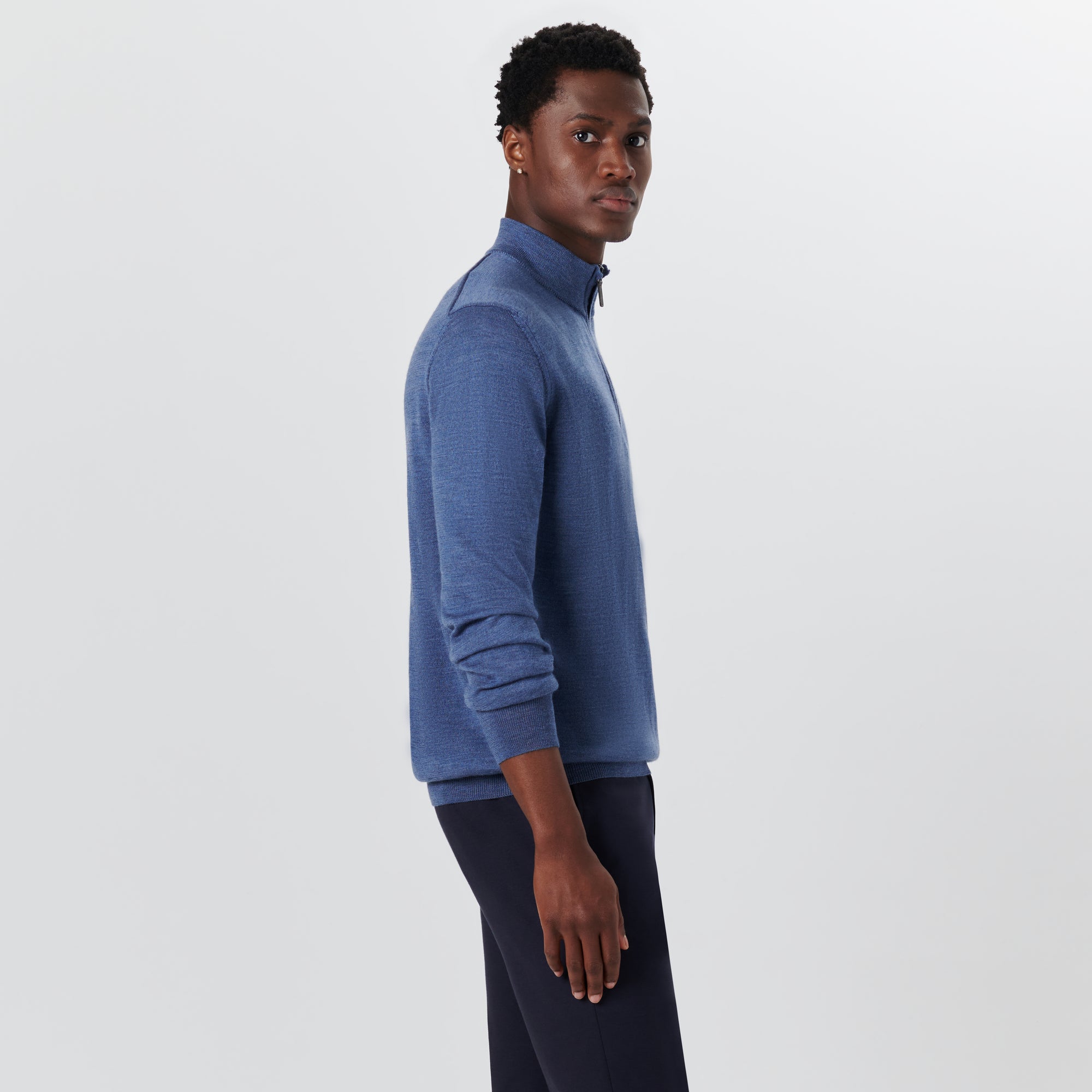 Super Merino Solid Quarter Zip Sweater