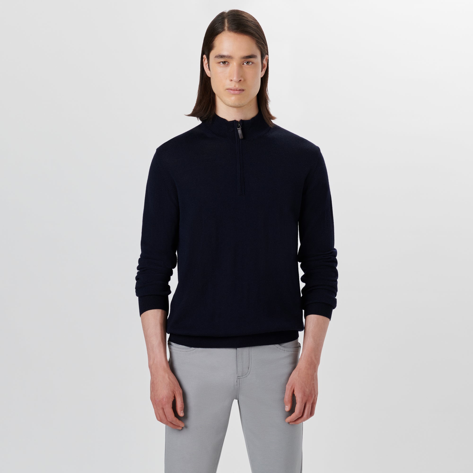 Super Merino Solid Quarter Zip Sweater