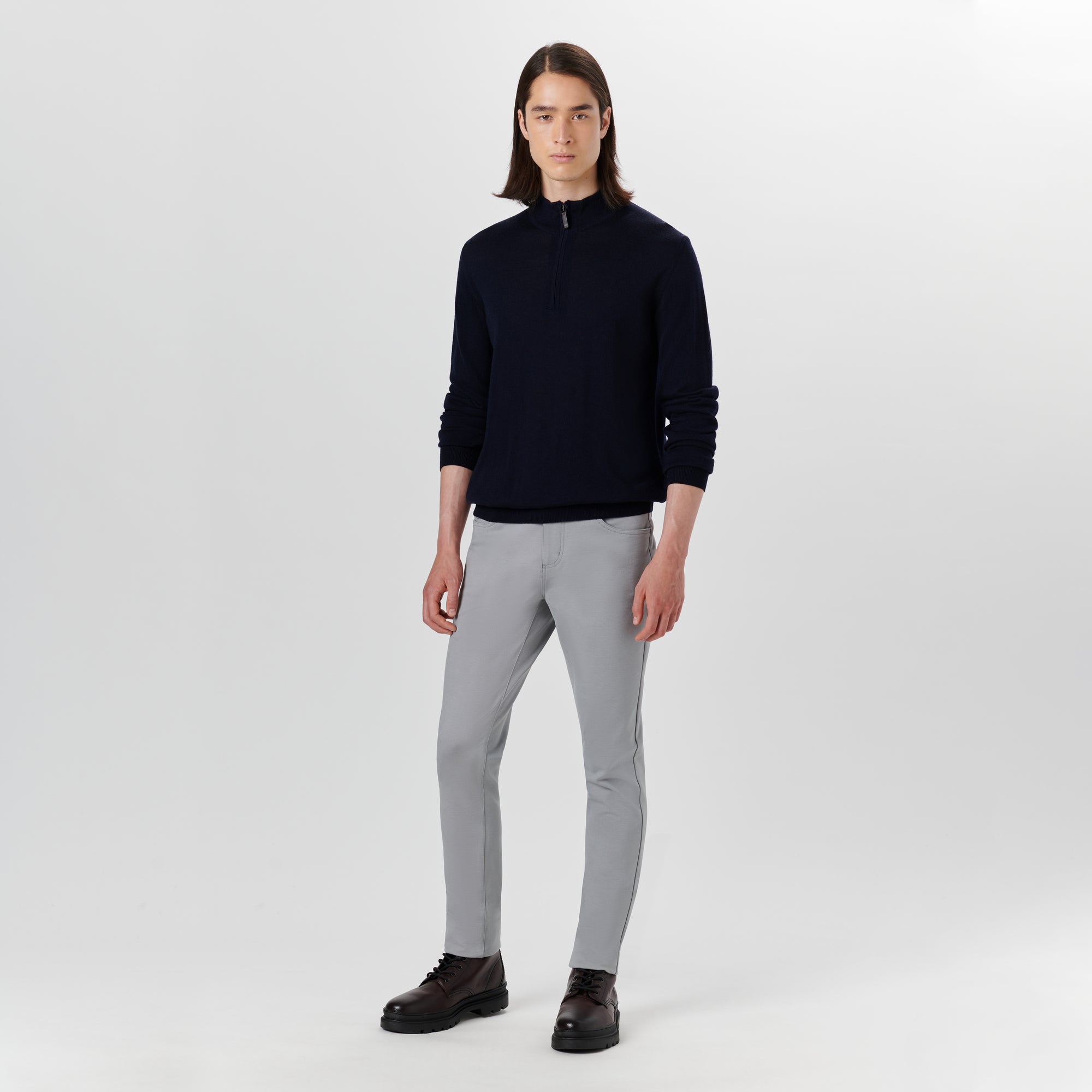Super Merino Solid Quarter Zip Sweater