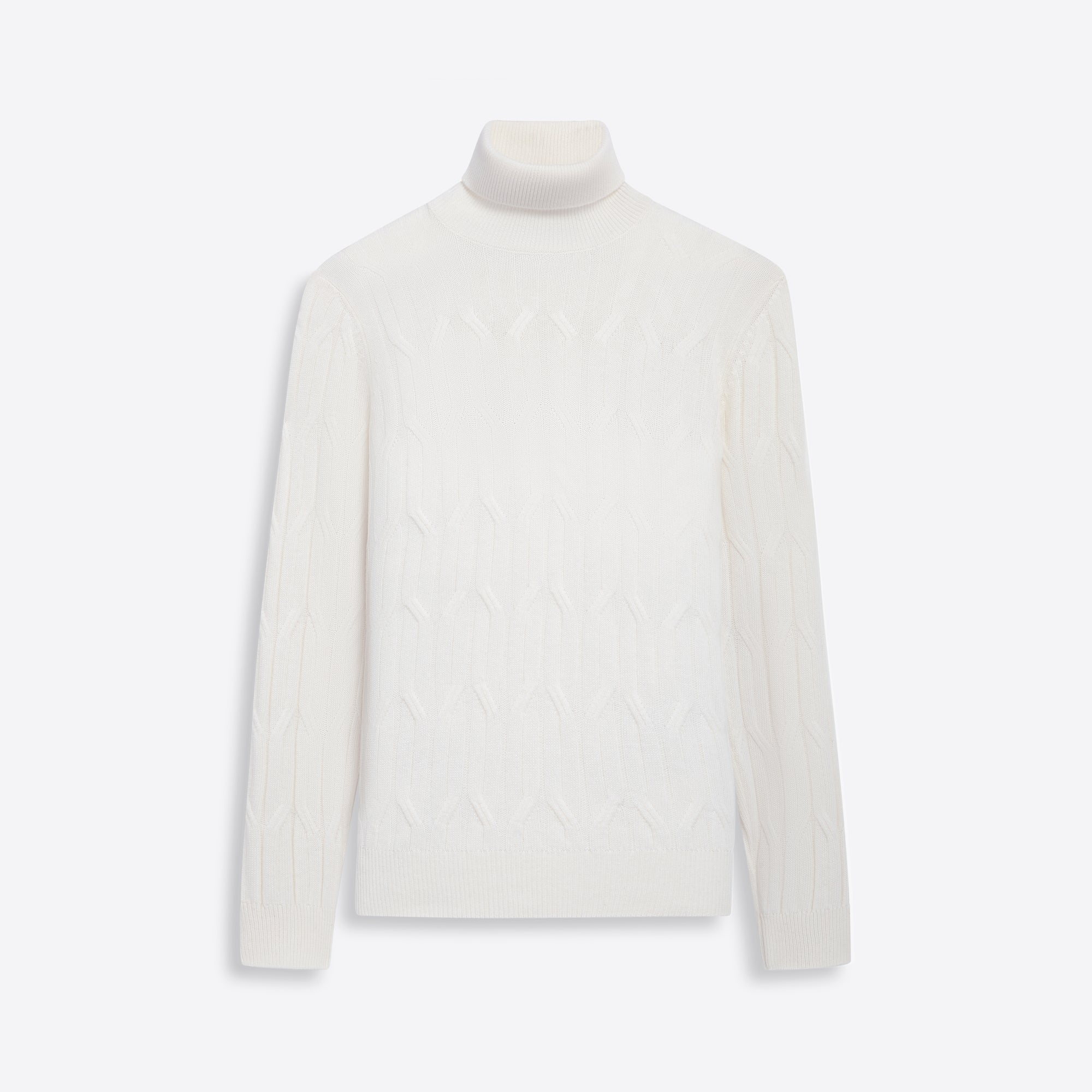 Turtle Neck Cable Jacquard Sweater