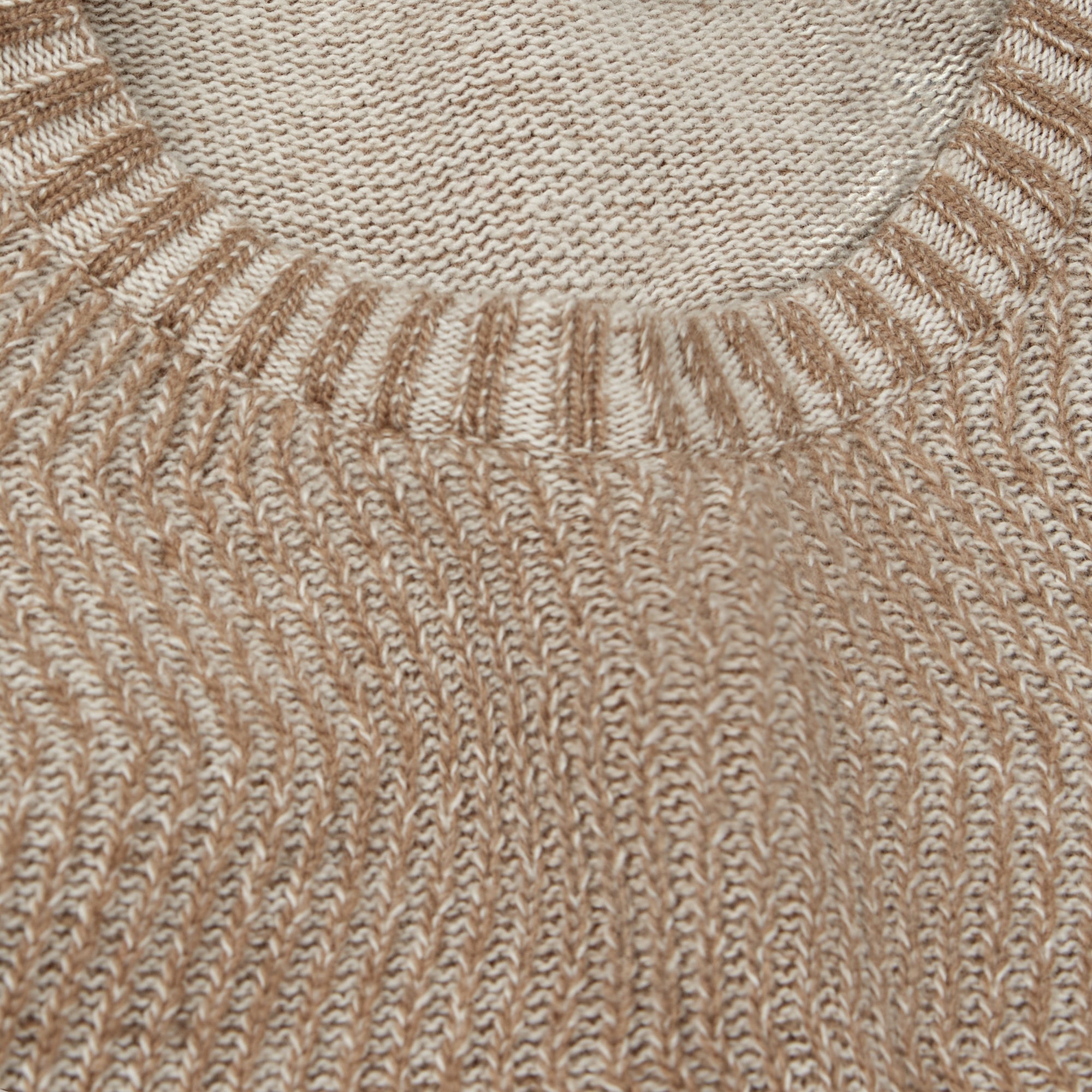 Crew Neck Herringbone Jacquard Sweater