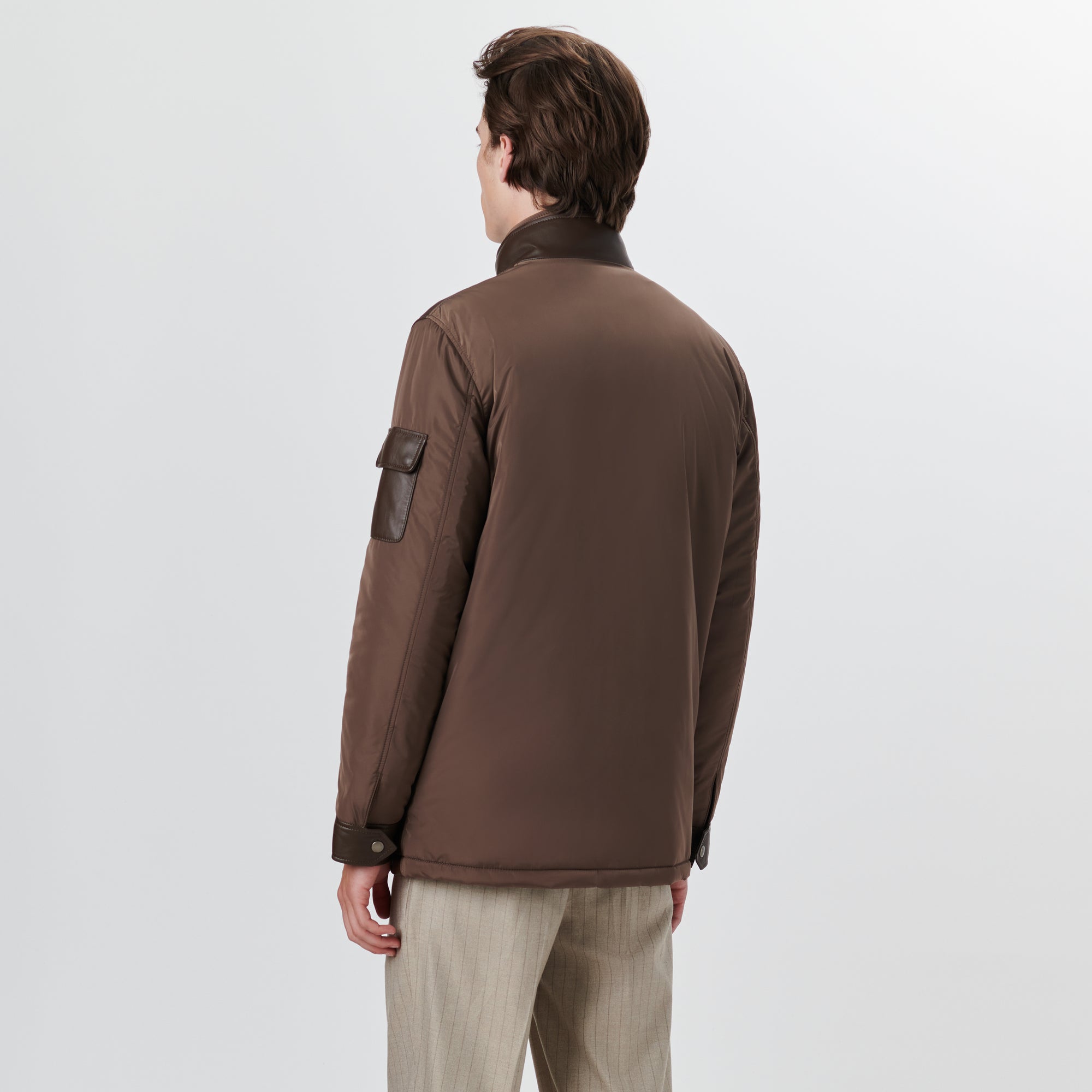 Leather Jacket with Removable Bib