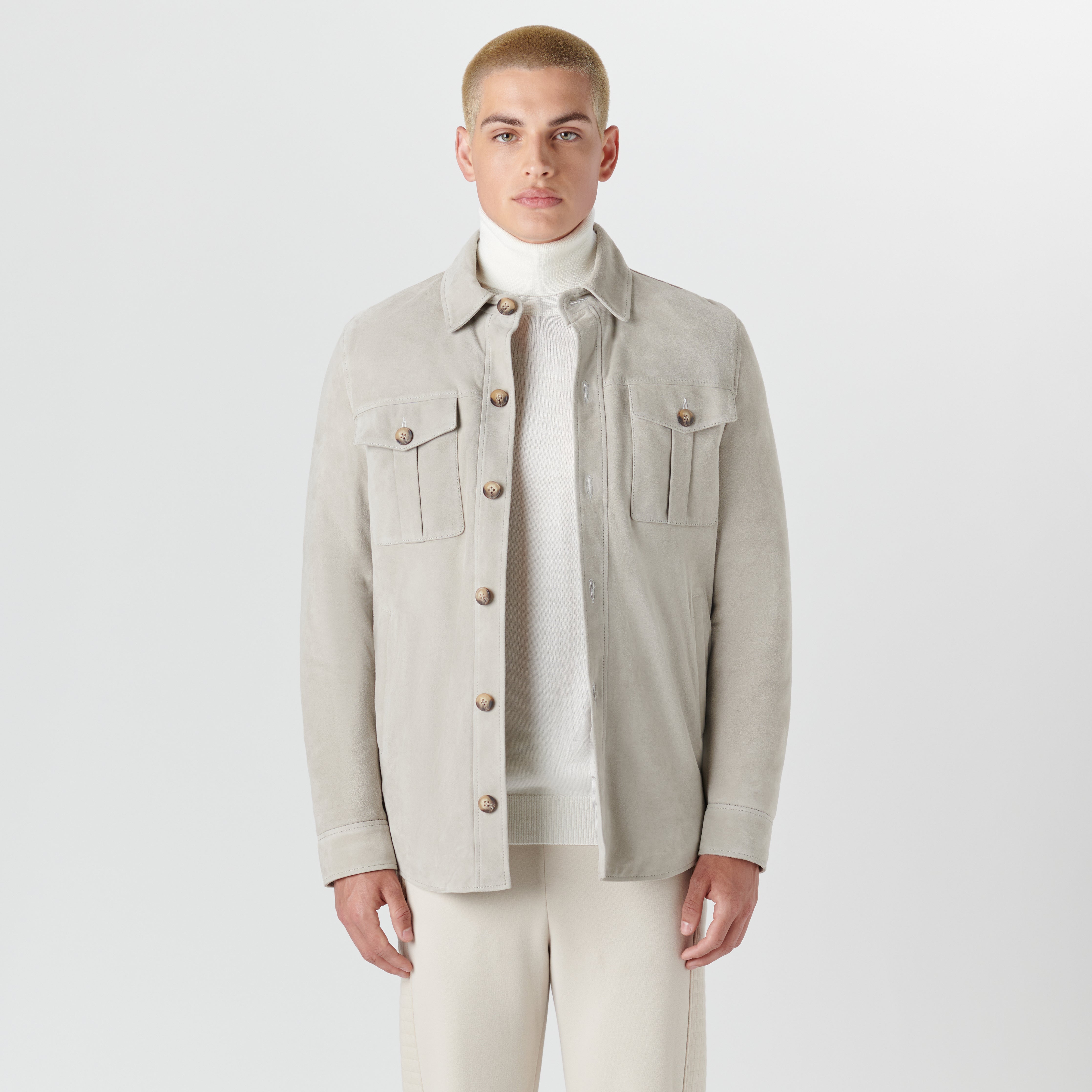 【OHOTORO】 Suede Shirt Jacket henry suede jacket | OHOTORO