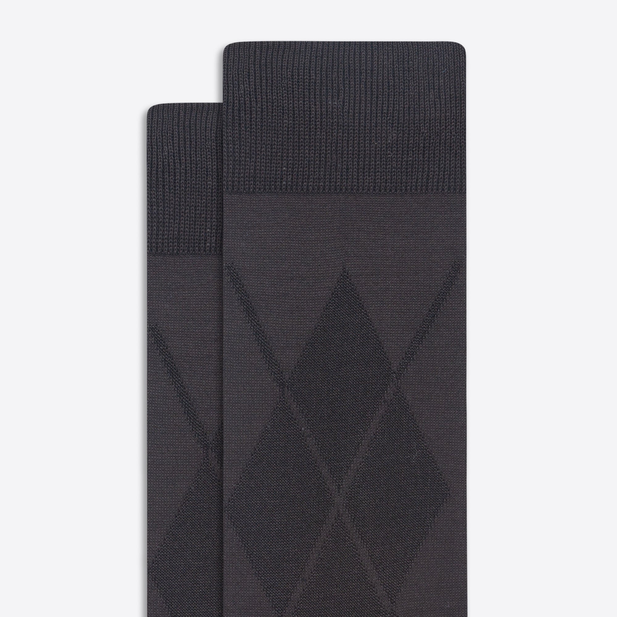 Tonal Diamond Check Mid-Calf Socks
