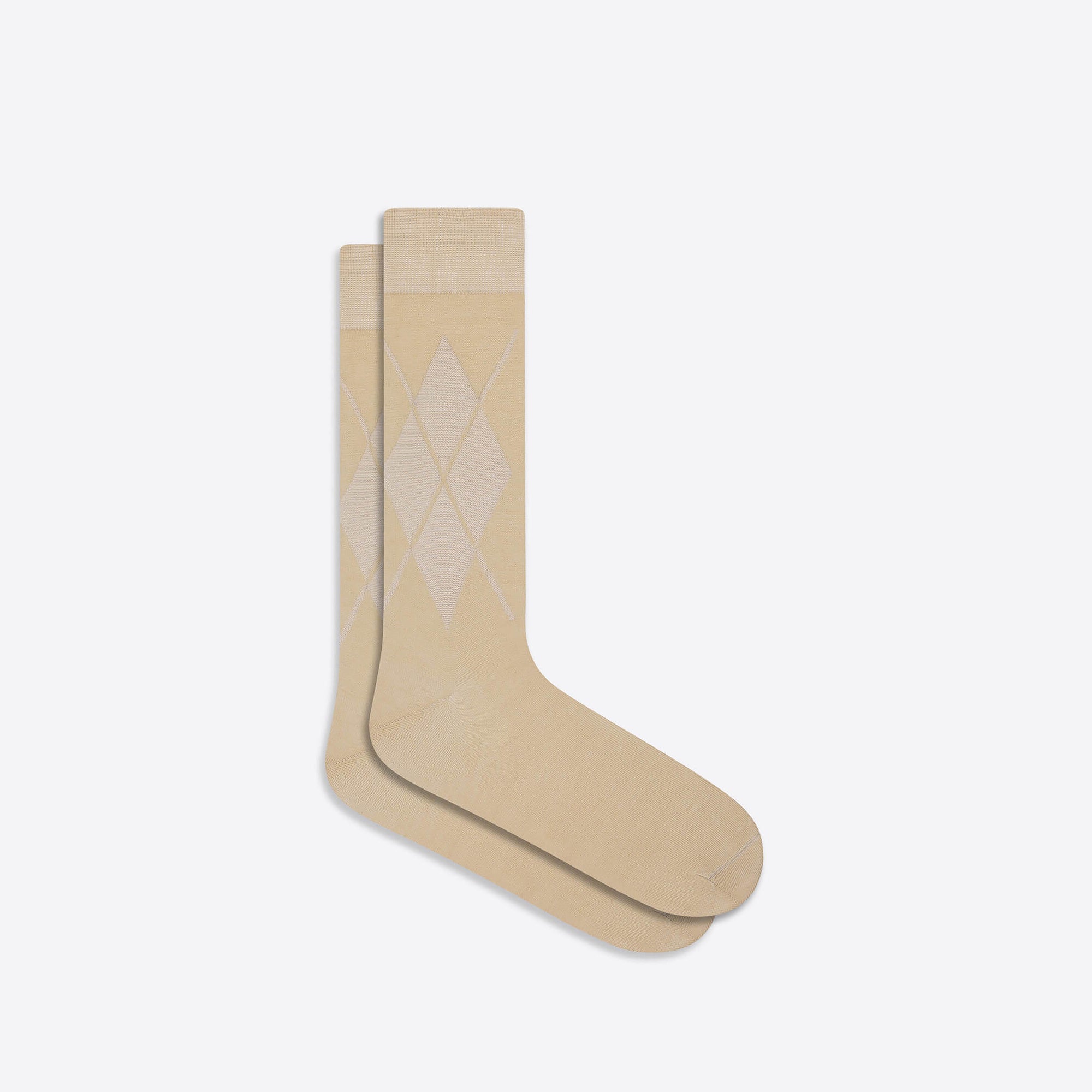 Tonal Diamond Check Mid-Calf Socks