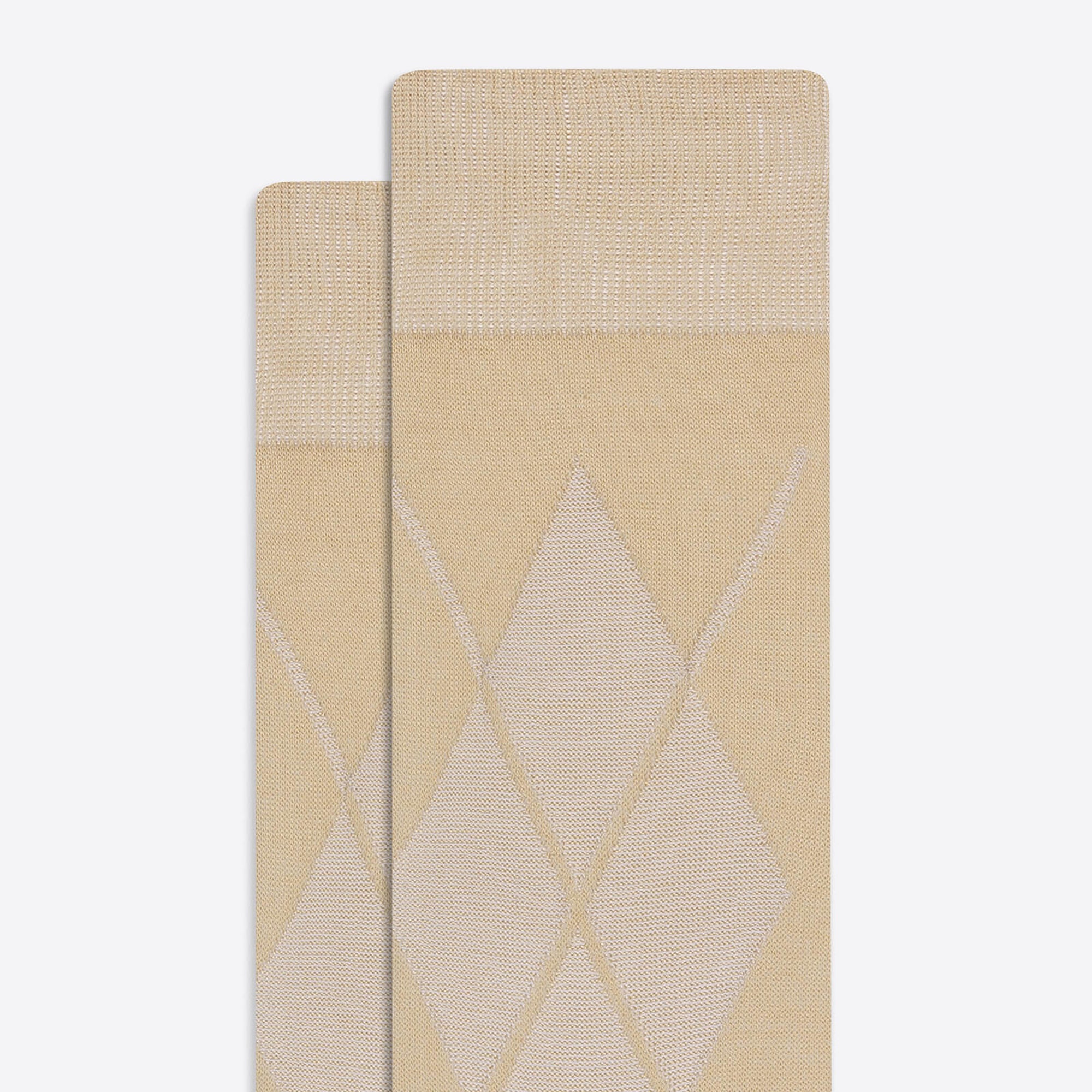 Tonal Diamond Check Mid-Calf Socks