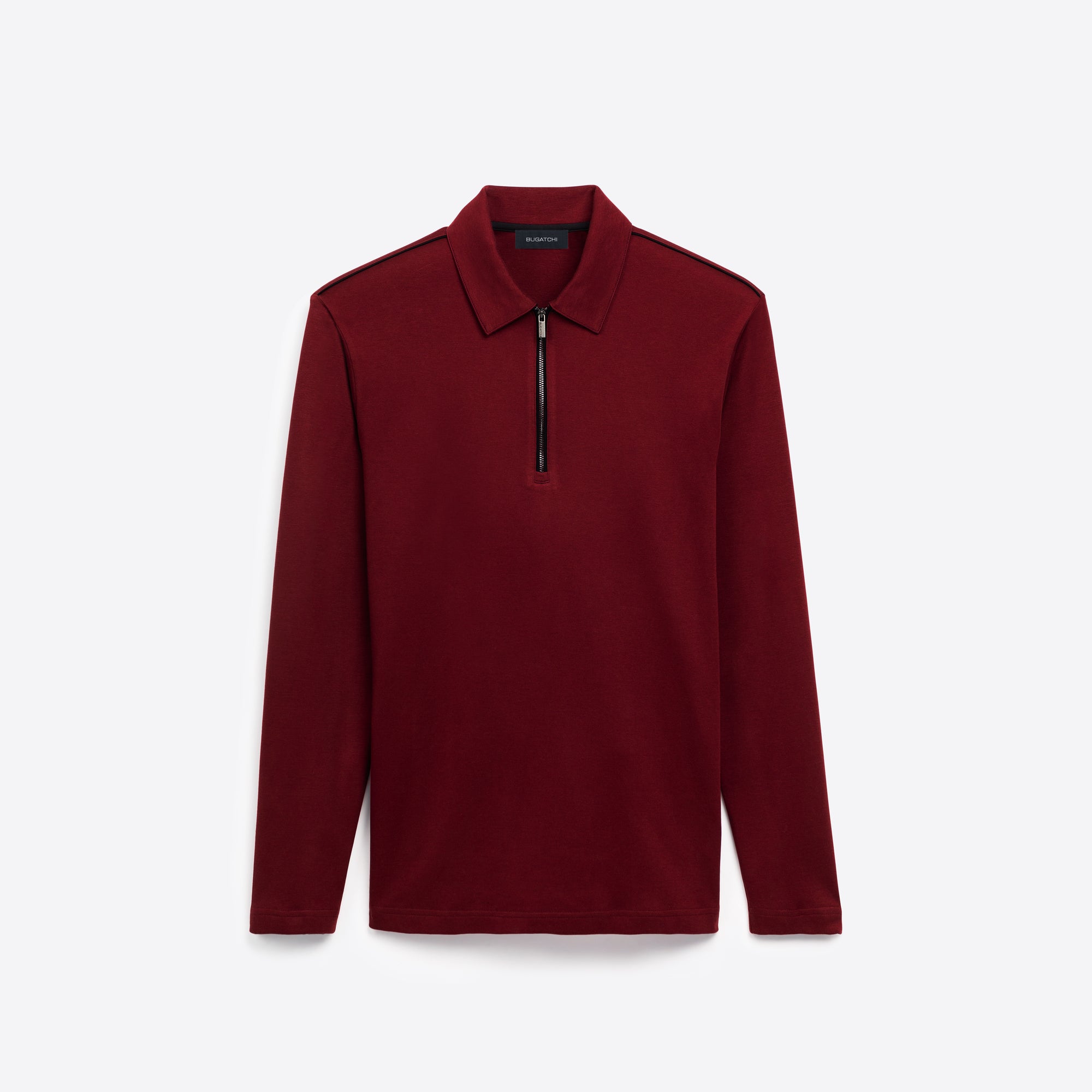 Solid Long Sleeve Quarter Zip Polo