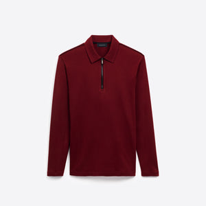 Solid Long Sleeve Quarter Zip Polo