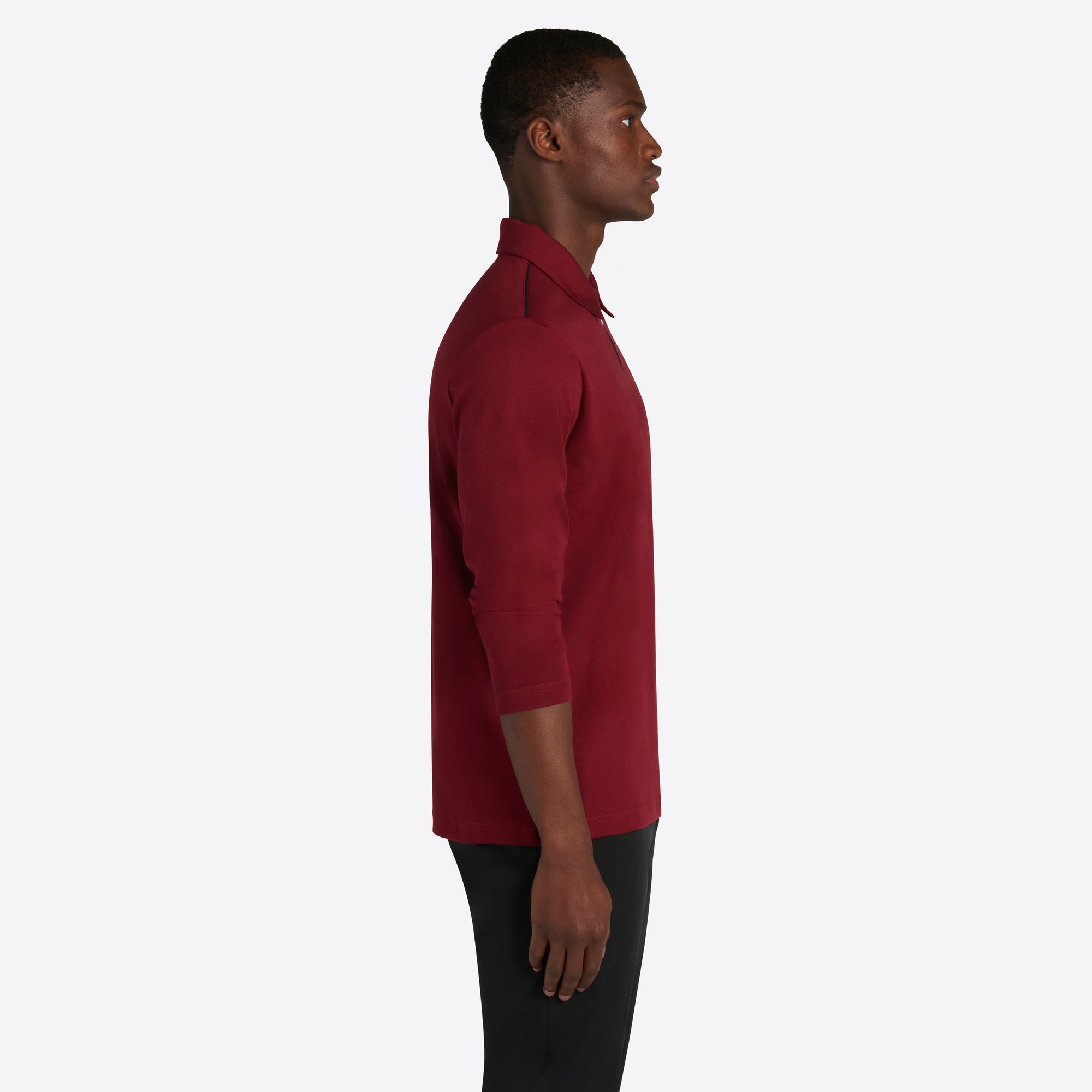 Solid Long Sleeve Quarter Zip Polo