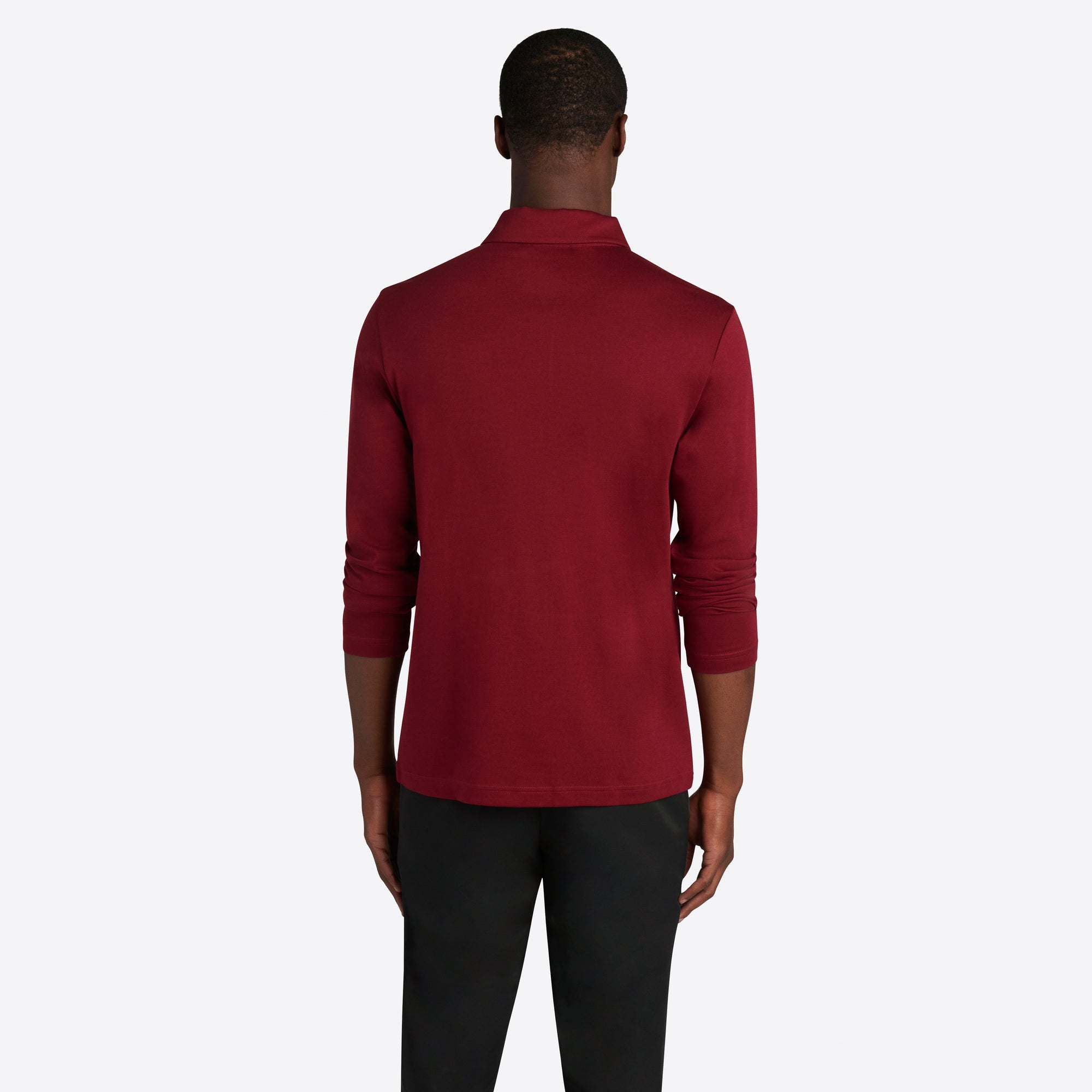 Solid Long Sleeve Quarter Zip Polo