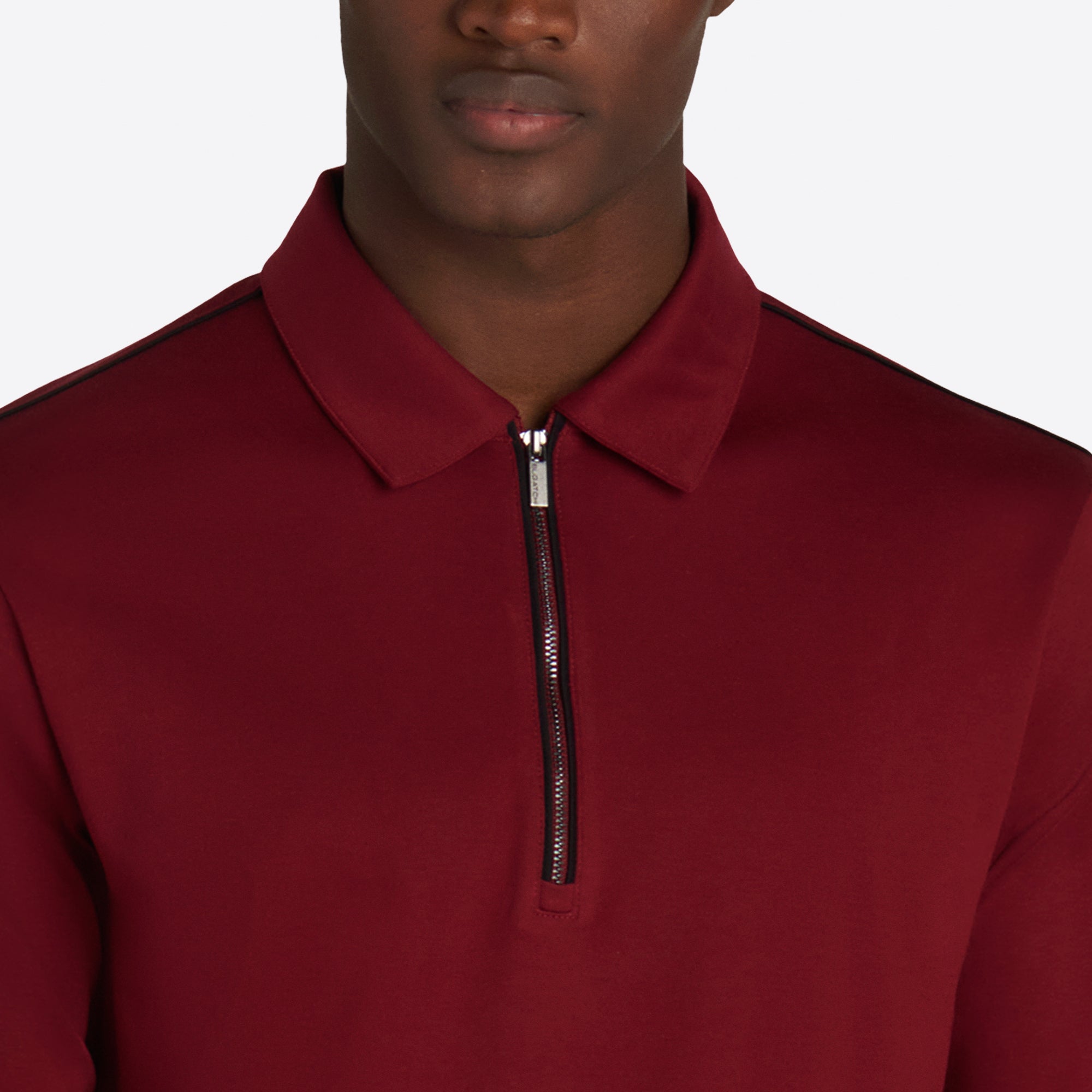 Solid Long Sleeve Quarter Zip Polo