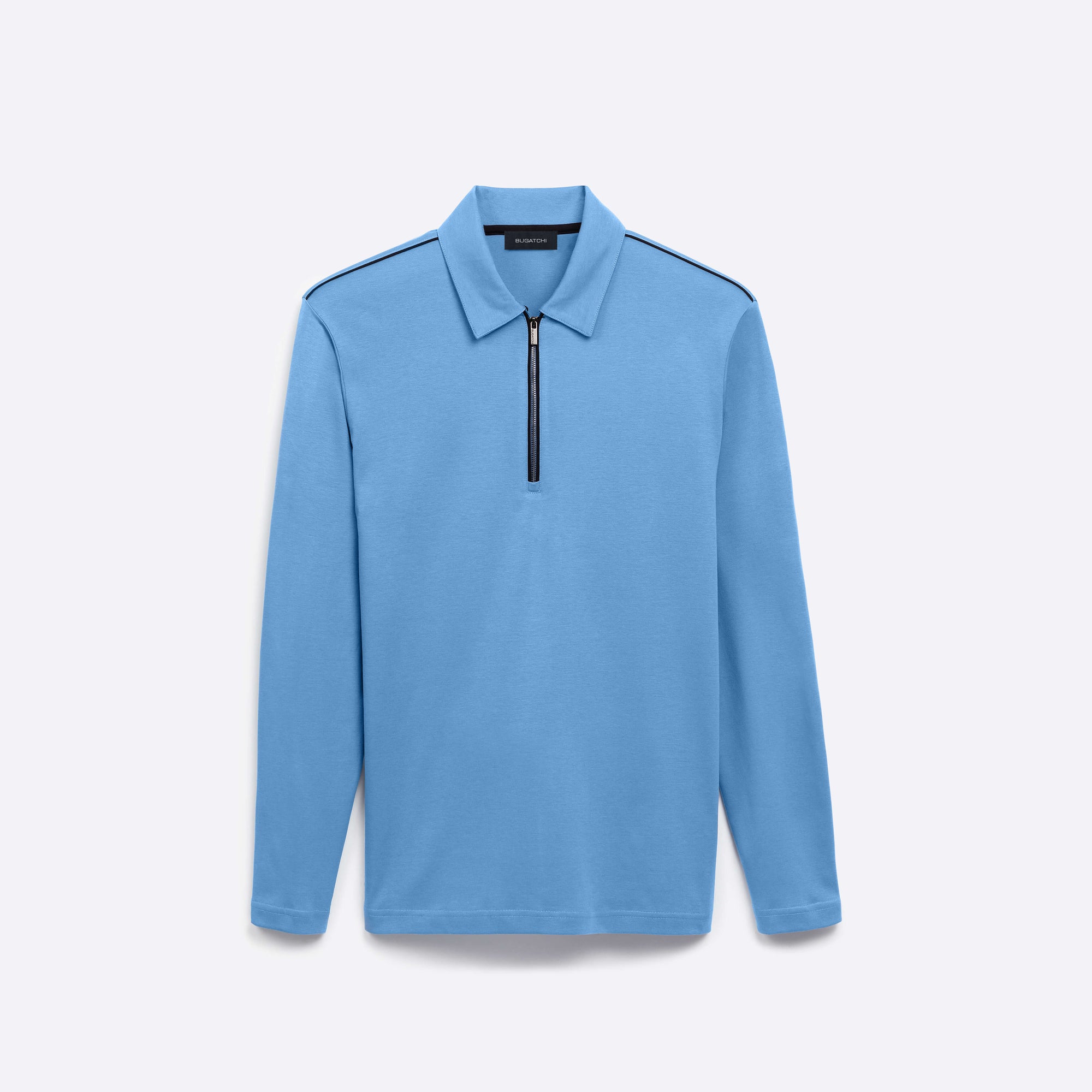 Solid Long Sleeve Quarter Zip Polo