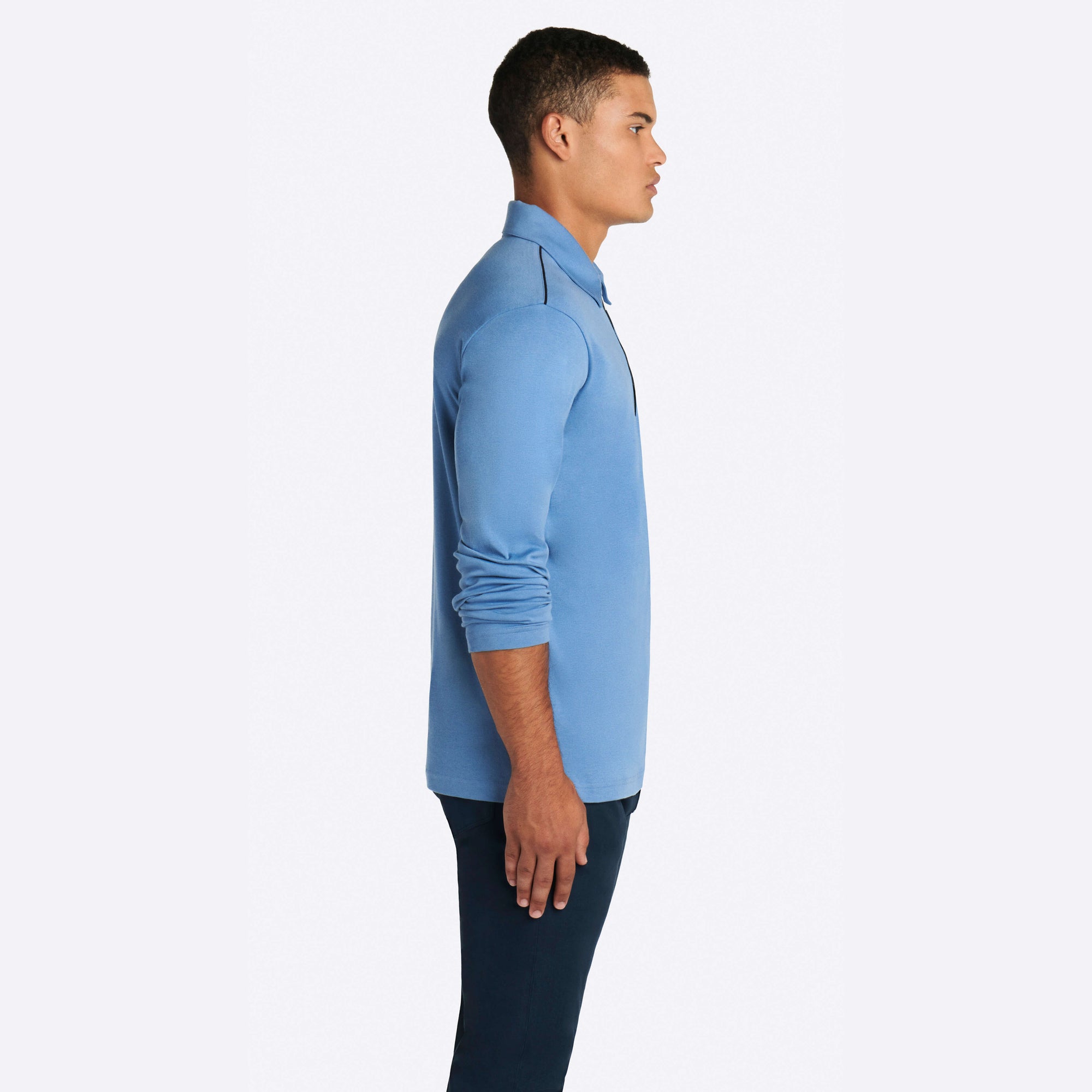 Solid Long Sleeve Quarter Zip Polo