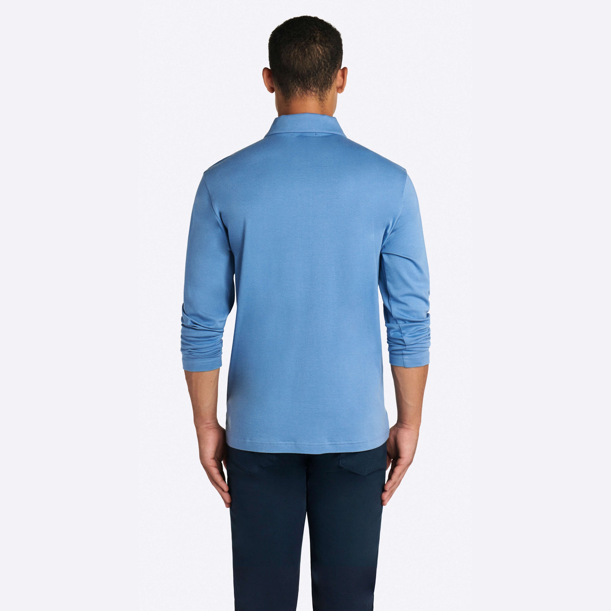 Solid Long Sleeve Quarter Zip Polo