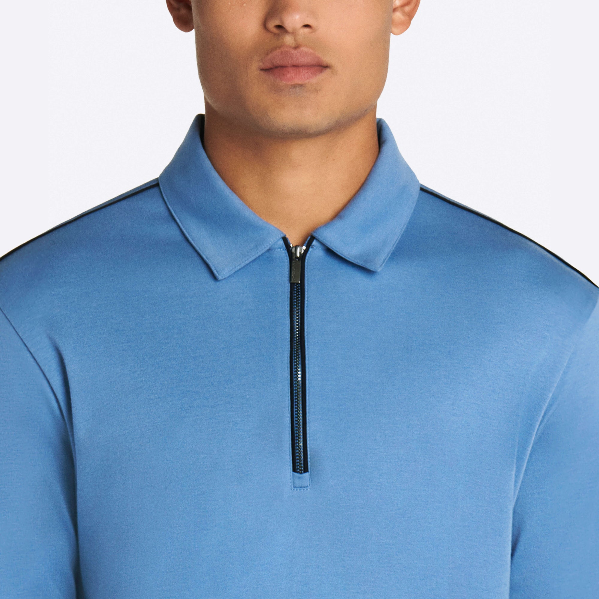 Solid Long Sleeve Quarter Zip Polo