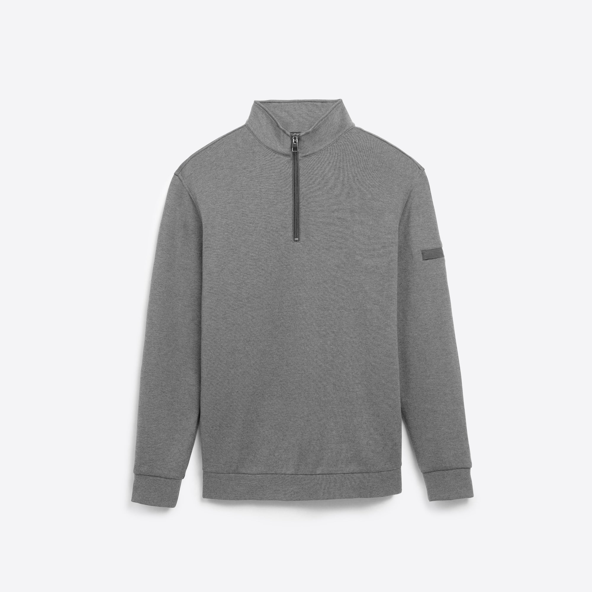 COMFORT Solid Heather Quarter Zip Mock Neck Pullover
