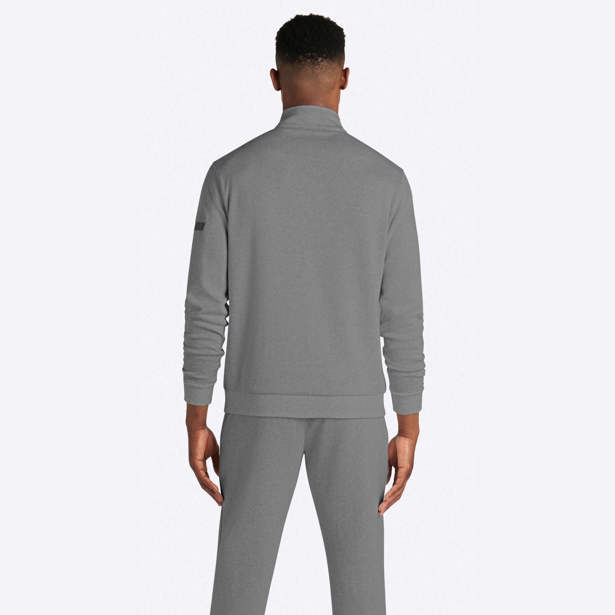 COMFORT Solid Heather Quarter Zip Mock Neck Pullover