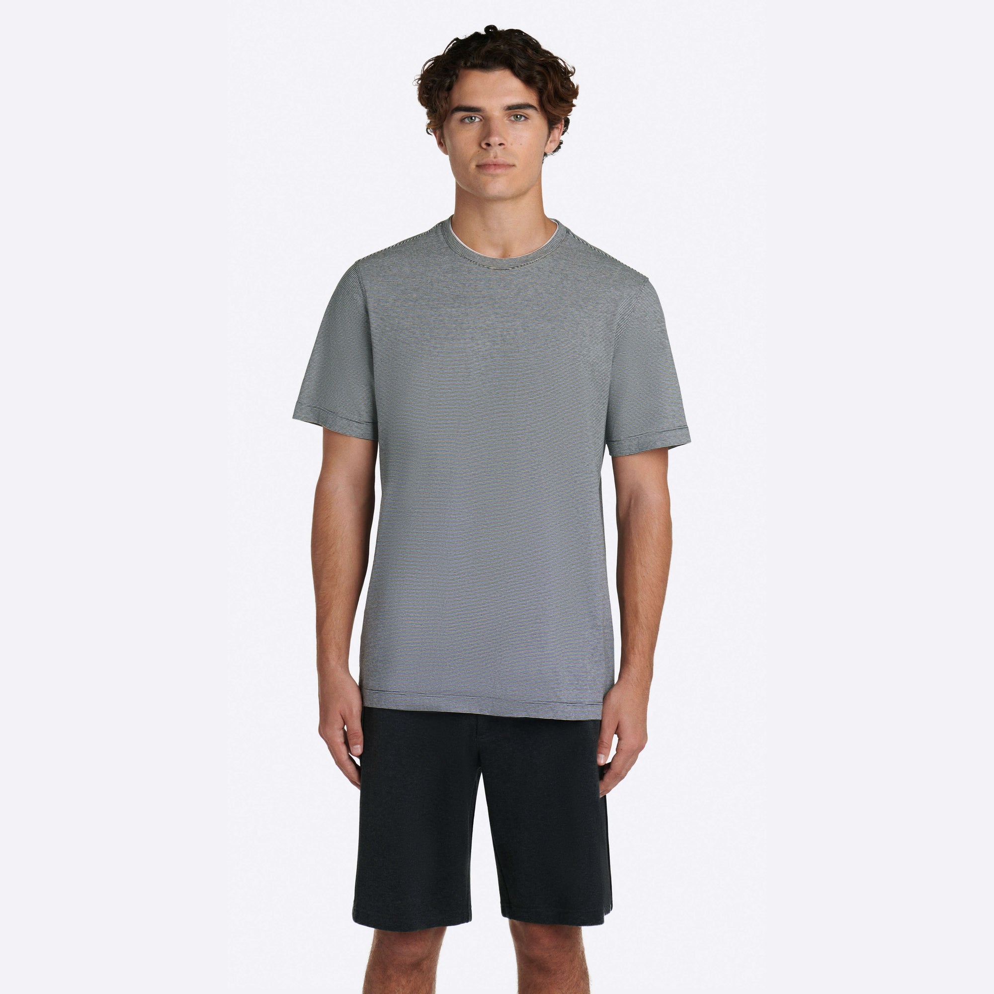 COMFORT Hairline Stripe Crew Neck T-Shirt