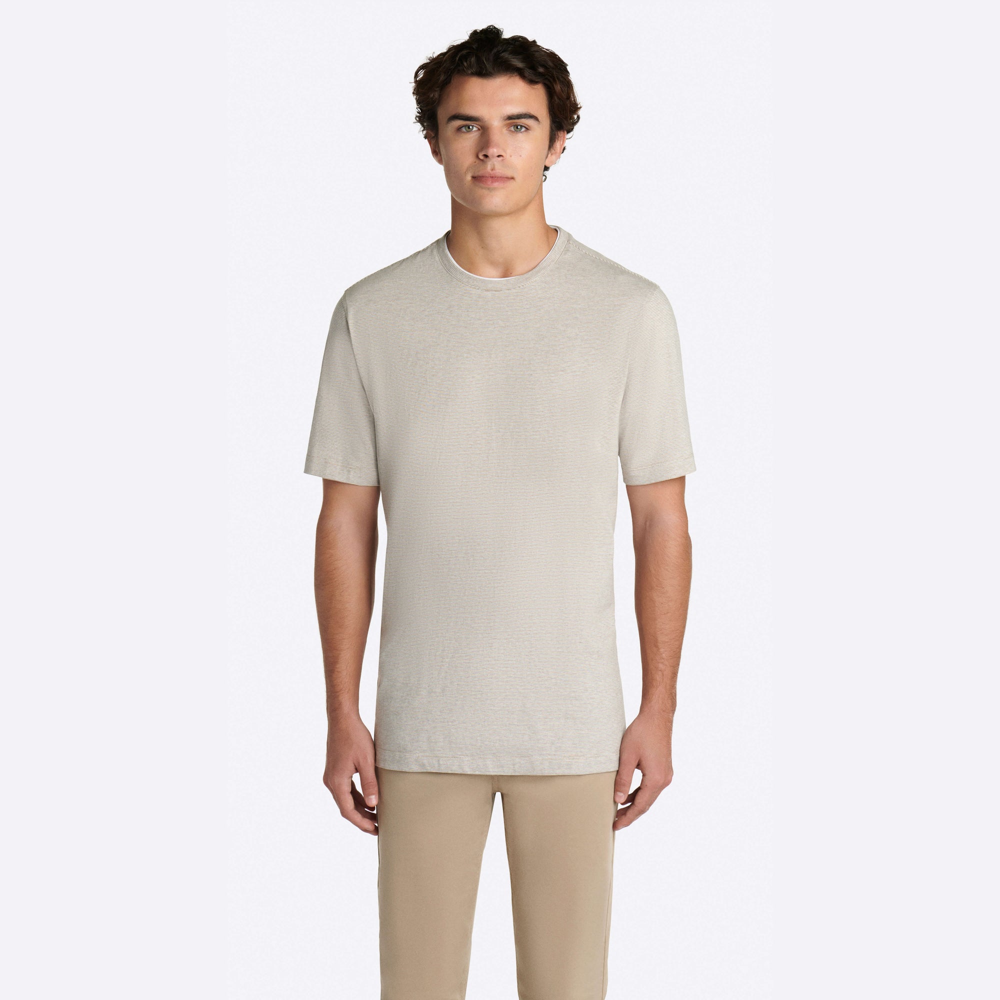 COMFORT Hairline Stripe Crew Neck T-Shirt