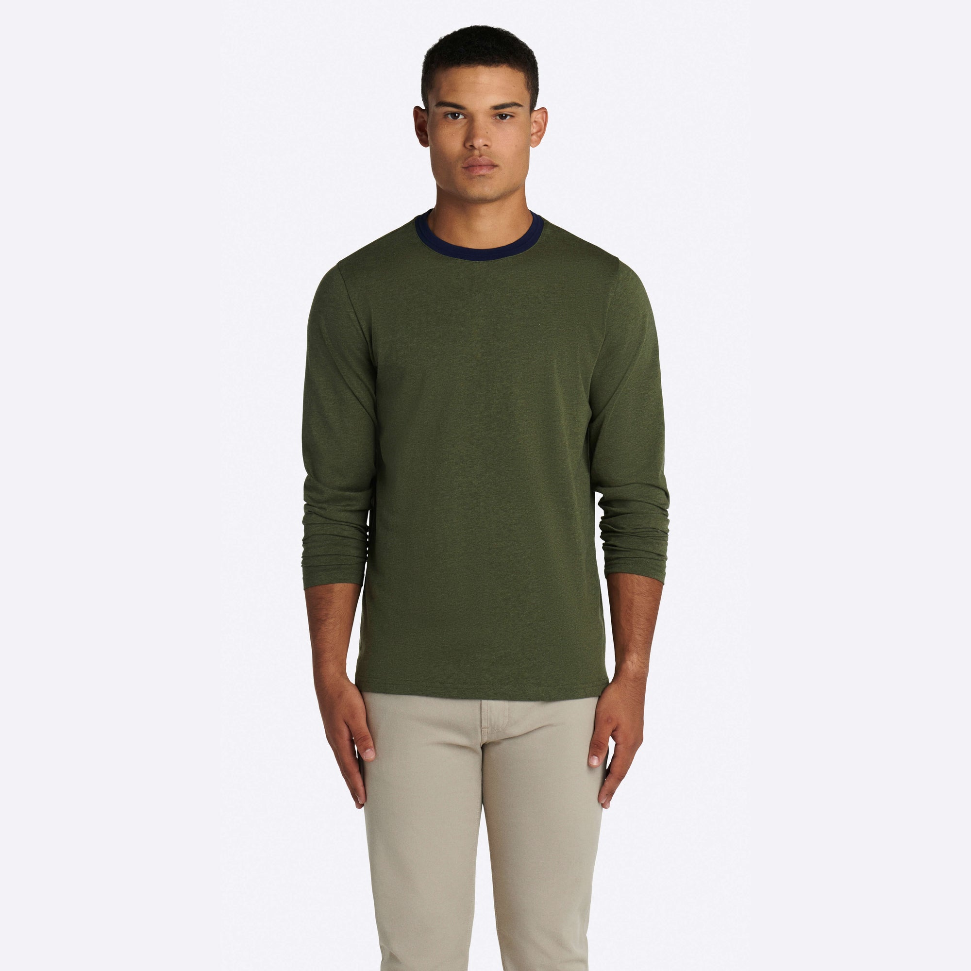 Marbled Long Sleeve Crew Neck