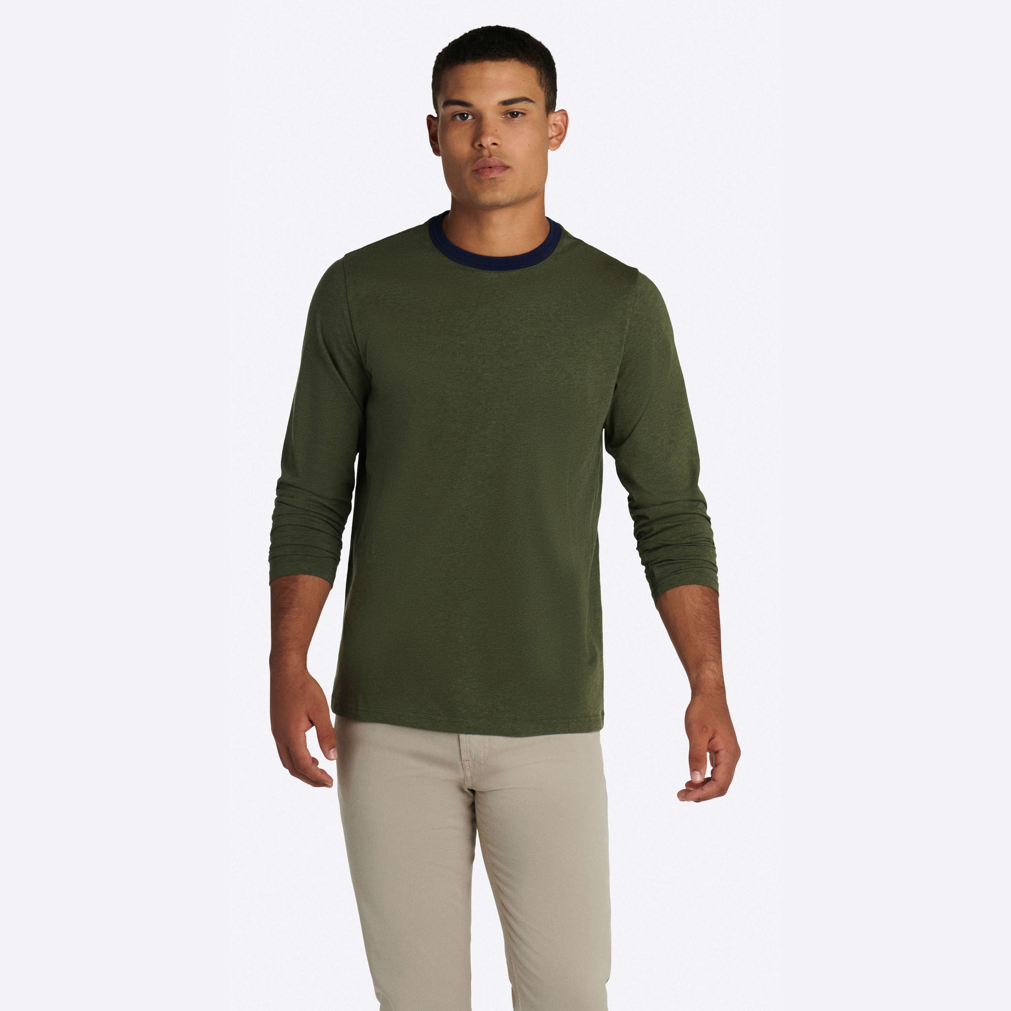Marbled Long Sleeve Crew Neck