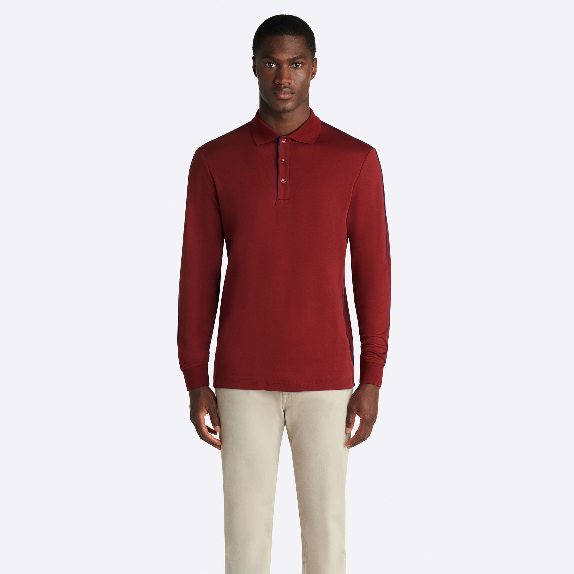 Solid Long Sleeve Polo