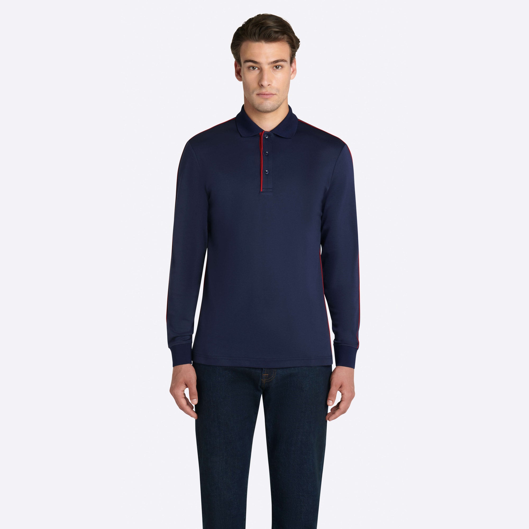 Solid Long Sleeve Polo